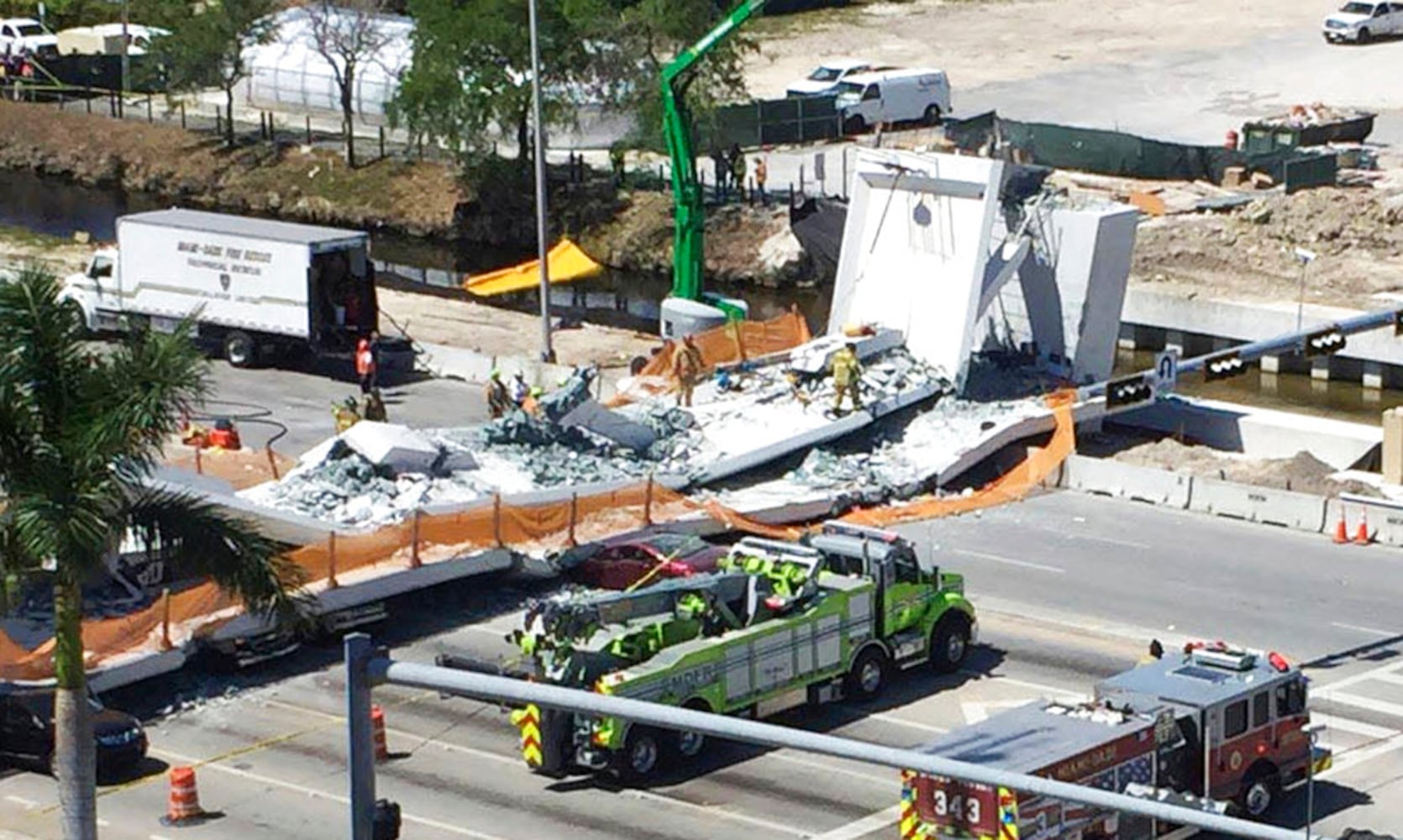 Photos: FIU pedestrian bridge collapses in Miami