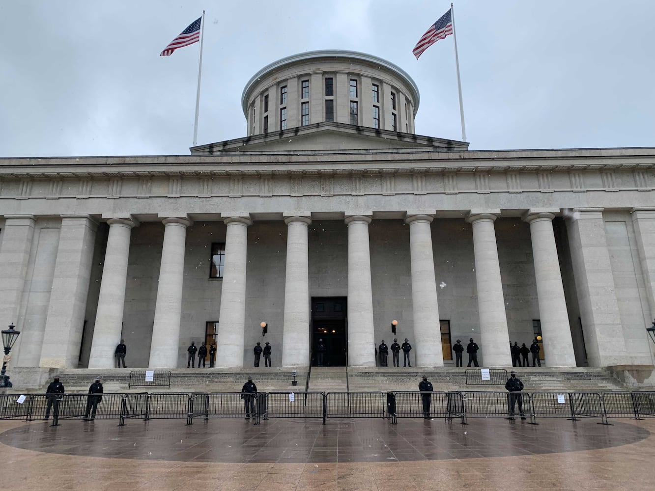 PHOTOS: Protestors begin to gather outside the Ohio statehouse