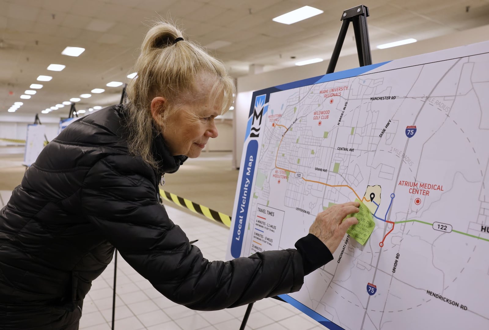 The city of Middletown held two town hall sessions inside the former Elder-Beerman building at The Towne Mall for residents to share ideas for the future development of The Towne Mall property Monday, Dec. 16, 2024. Aymsley Toomer was one of the attendees who shared ideas during the event. NICK GRAHAM/STAFF