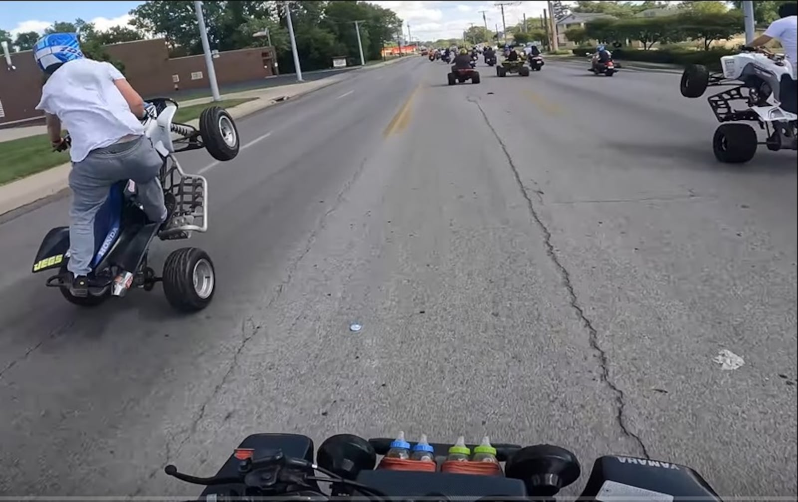 A large pack of ATVS, dirt bikes and motorcycles drove all over Dayton and some other local communities on Sept. 3, 2023. This is an image taken from a YouTube video uploaded by one of the ATV riders. CONTRIBUTED