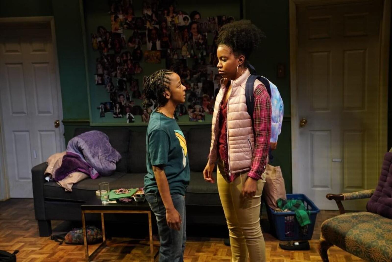 Renika Williams with Kara E. Young in C.A. Johnson's "All the Natalie Portmans" at off-Broadway's MCC Theatre.