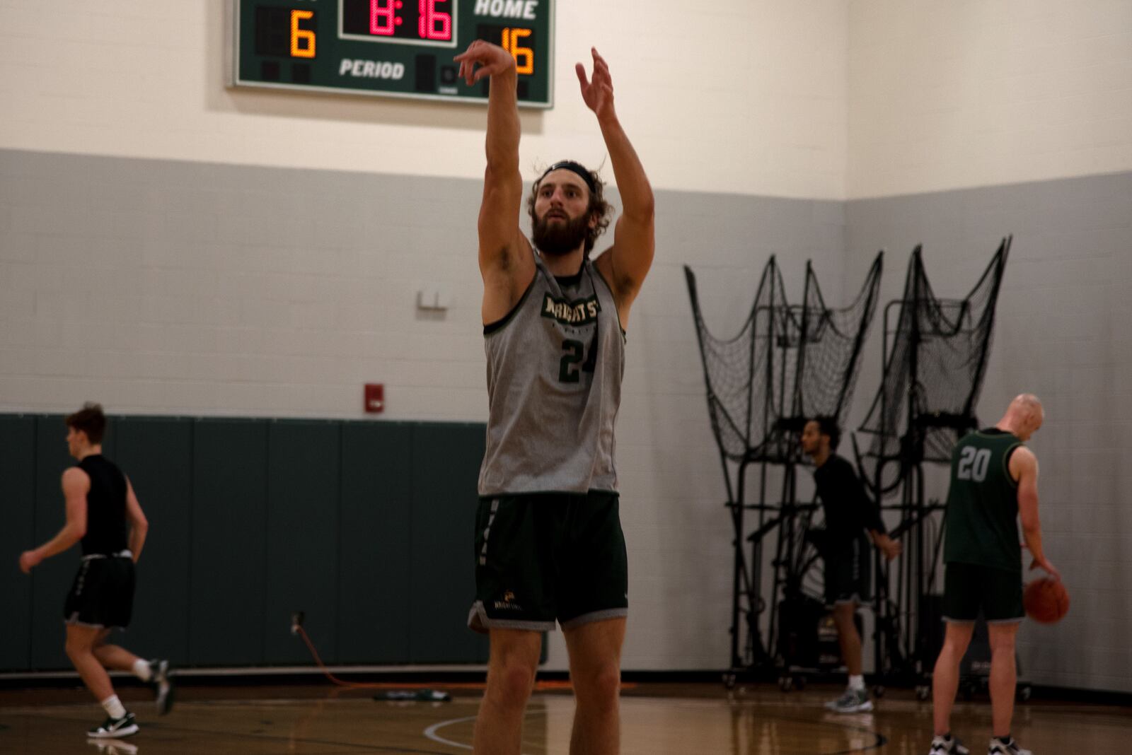 Tim Finke during a recent Wright State practice. WSU Athletics photo