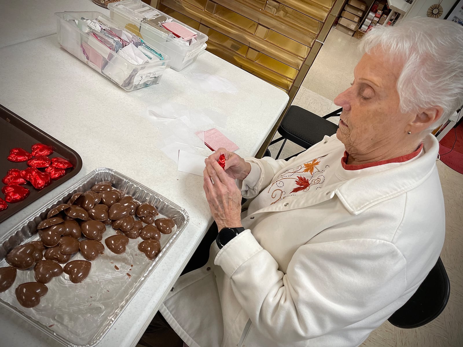 Bellbrook Chocolates is located at 101 E. Alex Bell Road, Suite 144, in Centerville’s Cross Pointe Centre. Pictured is founder Betty Blose. NATALIE JONES/STAFF