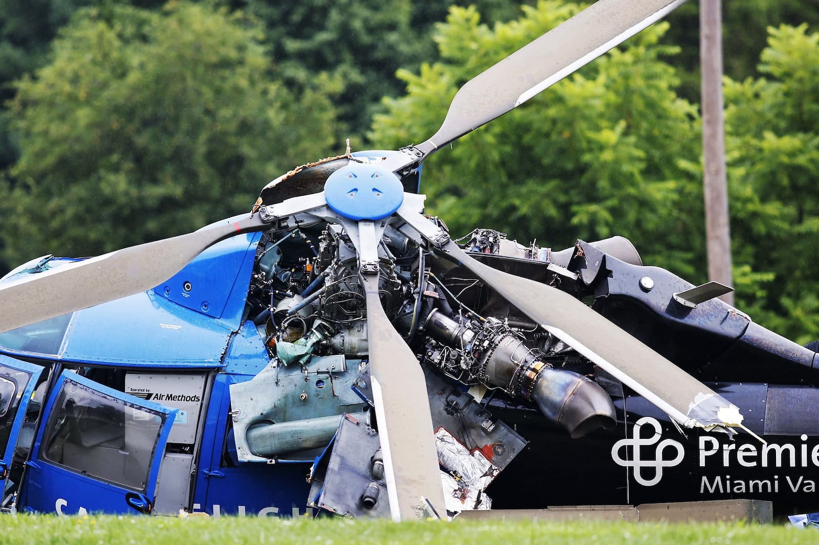 A CareFlight medical helicopter crashed when responding to a fatal truck crash in Milford Township in Butler County on July 26, 2022. NICK GRAHAM/STAFF