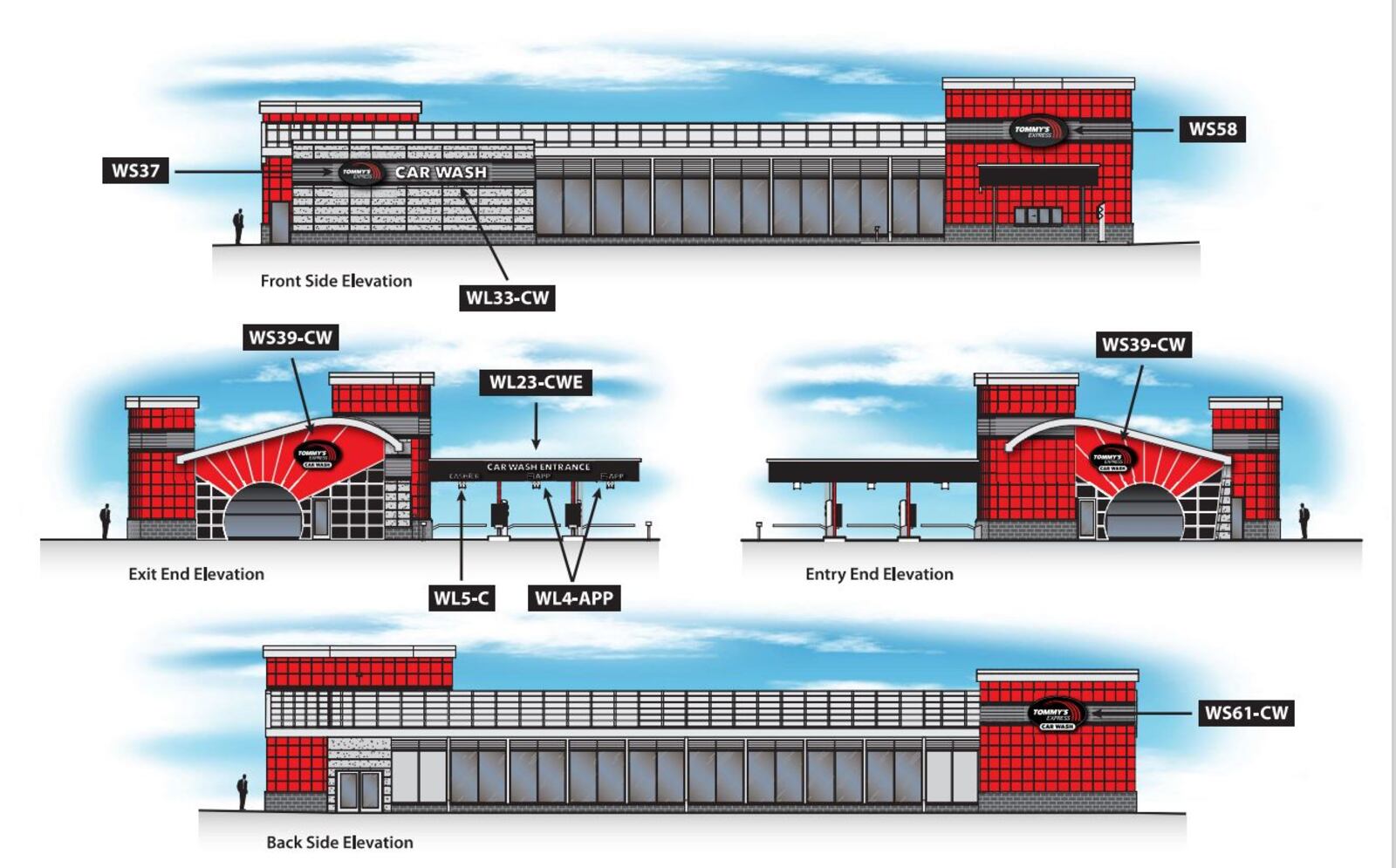 A Tommy's Express Car Wash is planned for the former New York, New York Cabaret, 1221 E. Second St., in Franklin. Plans were approved last spring by the Franklin Planning Commission and demolition on the roof has already started. These are drawings of the new automatic car wash submitted to the planning commission. CONTRIBUTED/CITY OF FRANKLIN