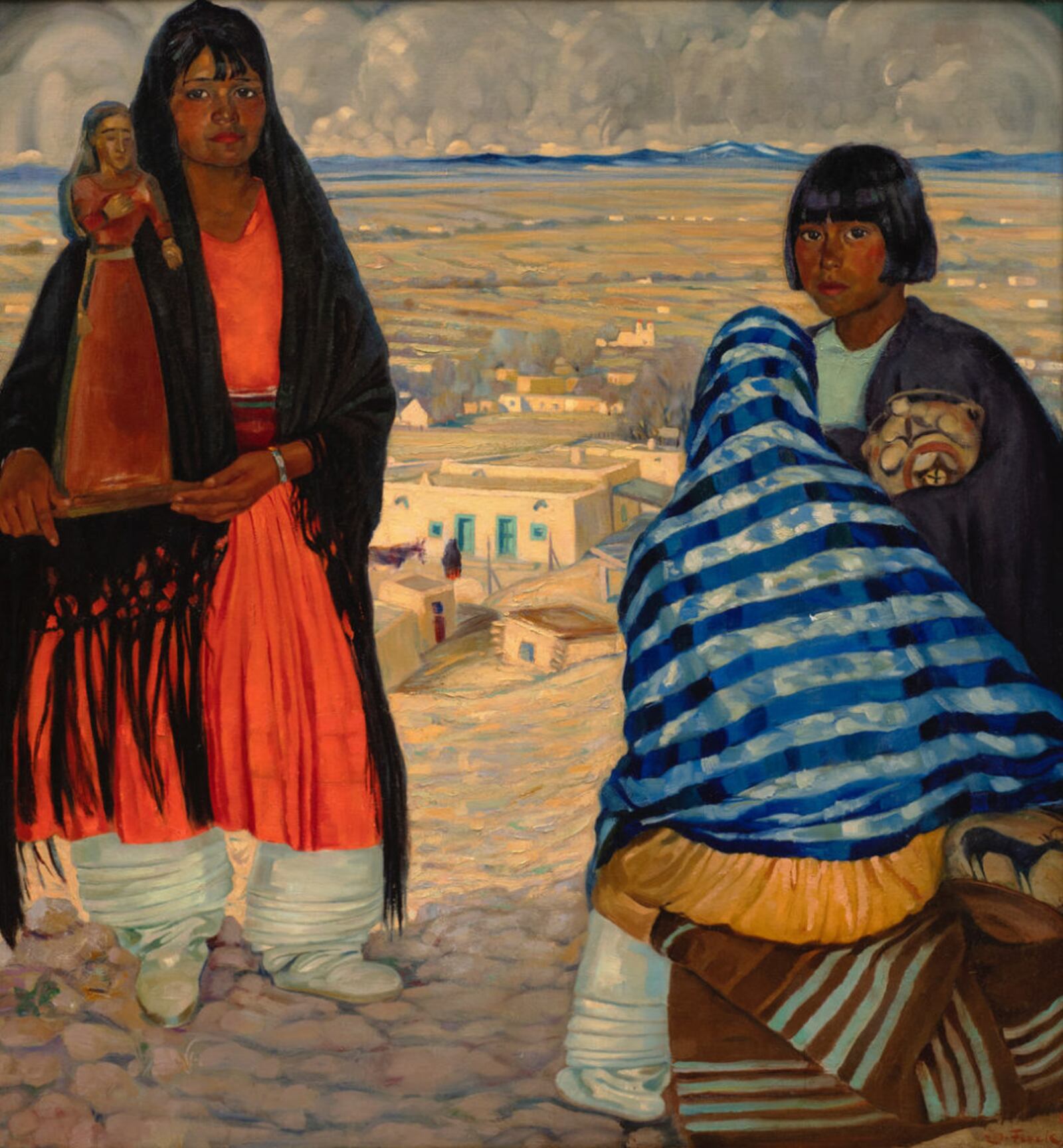 Joseph Fleck's painting, "Fiesta Array" shows life in the American West around 1929. PHOTO COURTESY THE TIA COLLECTION