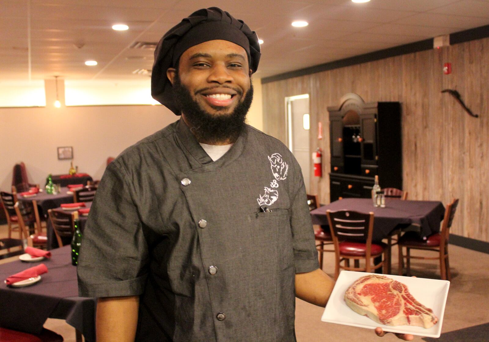 The Bison and The Boar in West Alexandria will celebrate its opening Friday, Feb. 22. Pictured: chef Isiah Davis.