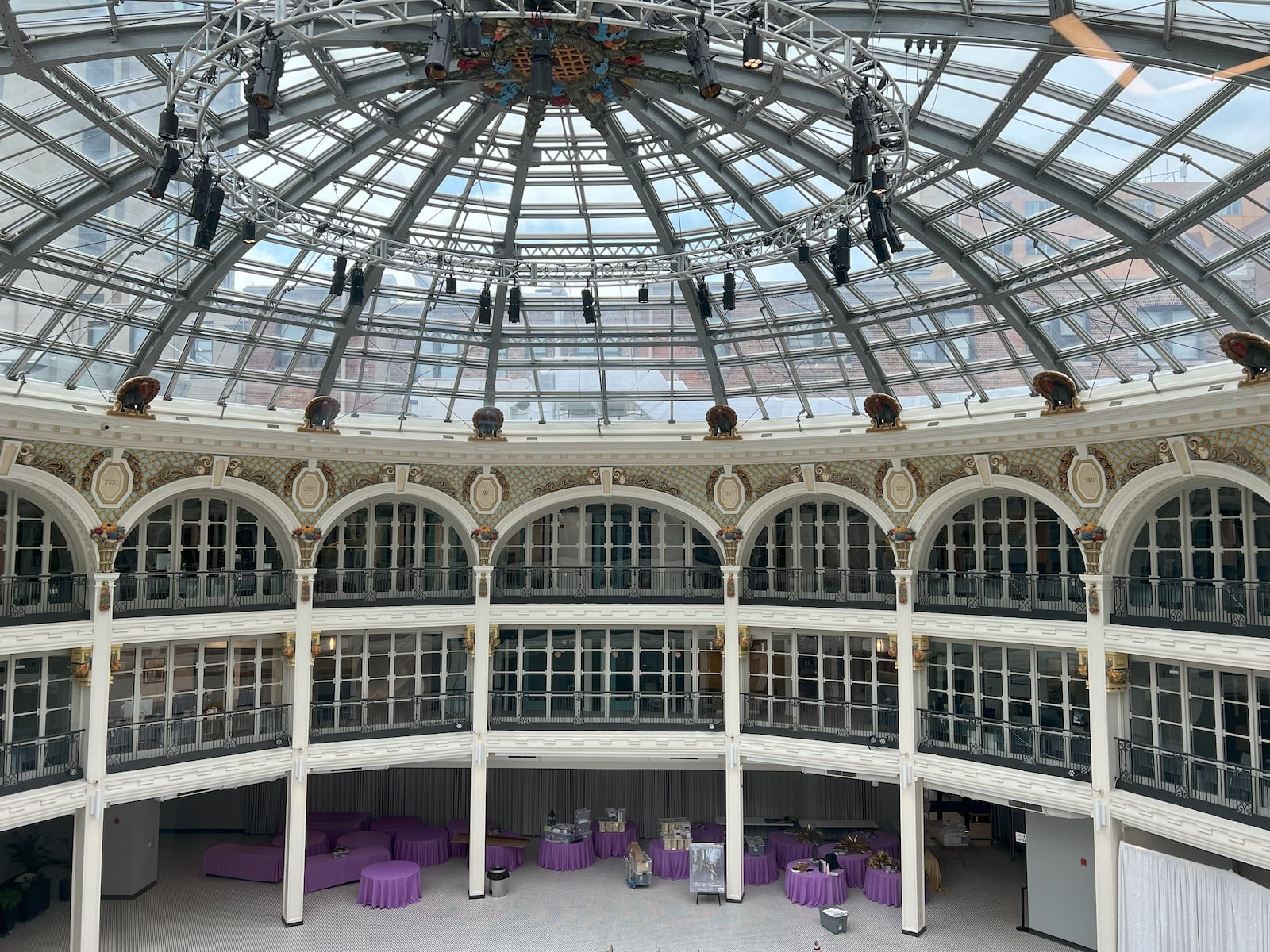 The restored Dayton Arcade rotunda. Offices for members of the Entrepreneurs' Center are in the upper level. LYNN HULSEY/STAFF