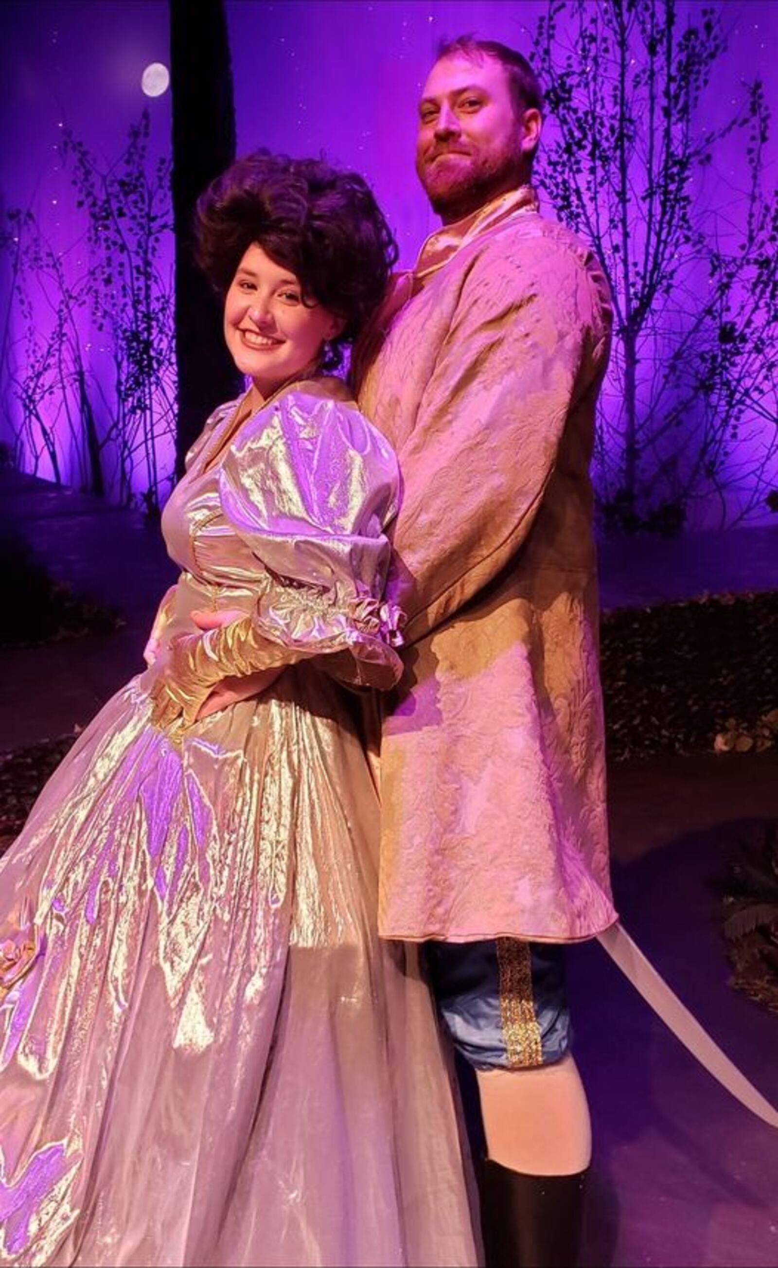 Kailey Yeakley (Cinderella) and Drew Roby (Cinderella's Prince) in Dayton Playhouse's production of "Into the Woods."