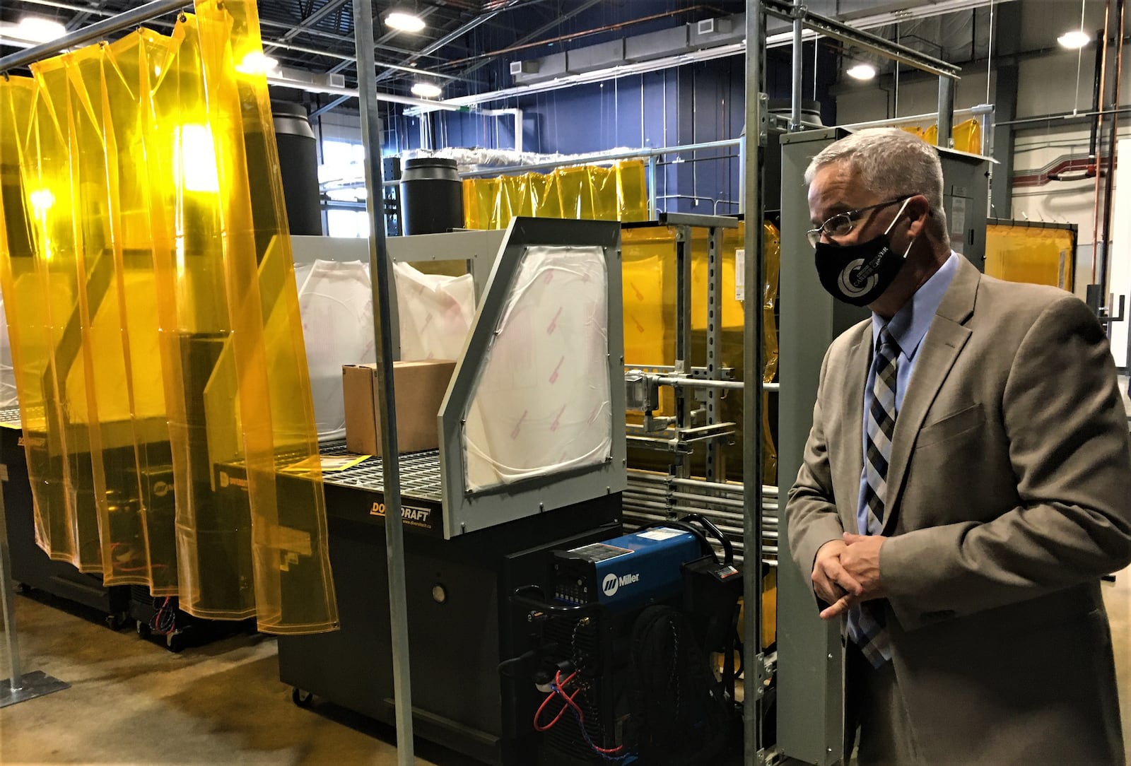 Greene County Career Center Superintendent Dave Deskins stands in the new welding lab on Friday, Aug. 7, 2020. STAFF/BONNIE MEIBERS