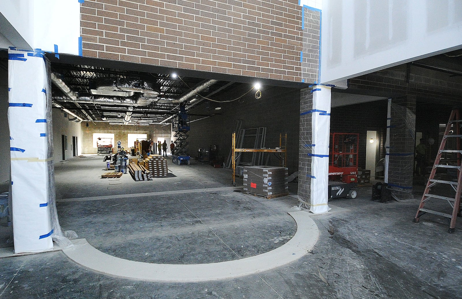 Inside the new Premier Health YMCA building going in at the site of the former Good Samaritan Hospital, located at 2222 Philadelphia Drive. This is where the front desk will be located. MARSHALL GORBY\STAFF