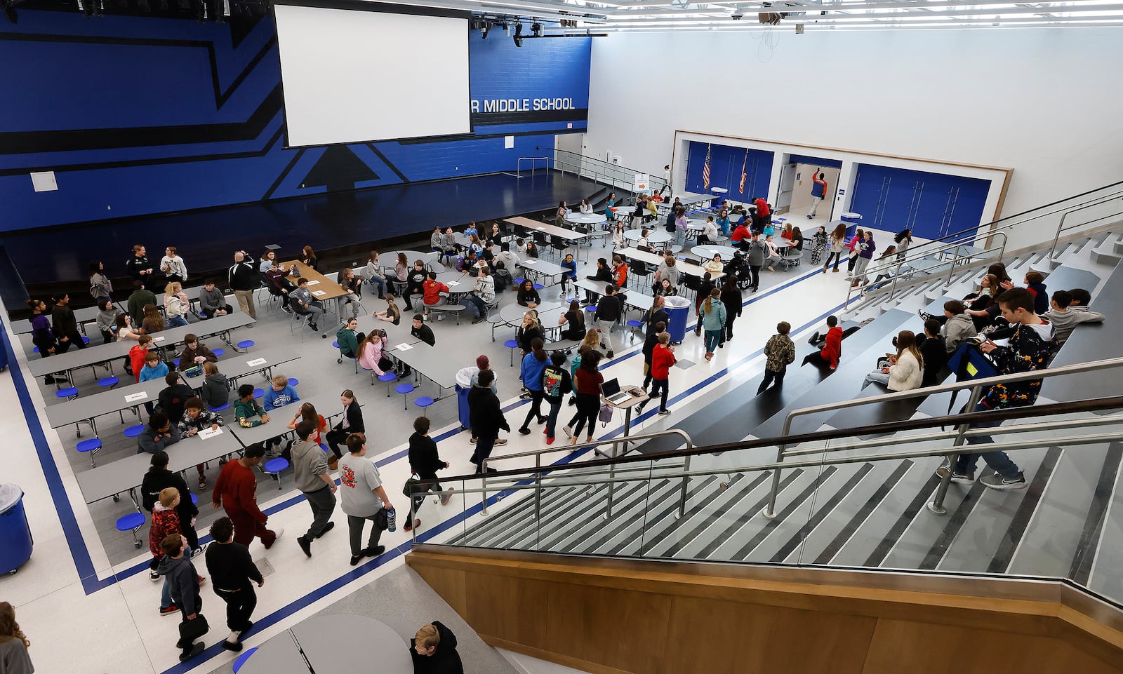 Inside the new Warner Middle School in Xenia. MARSHALL GORBY\STAFF