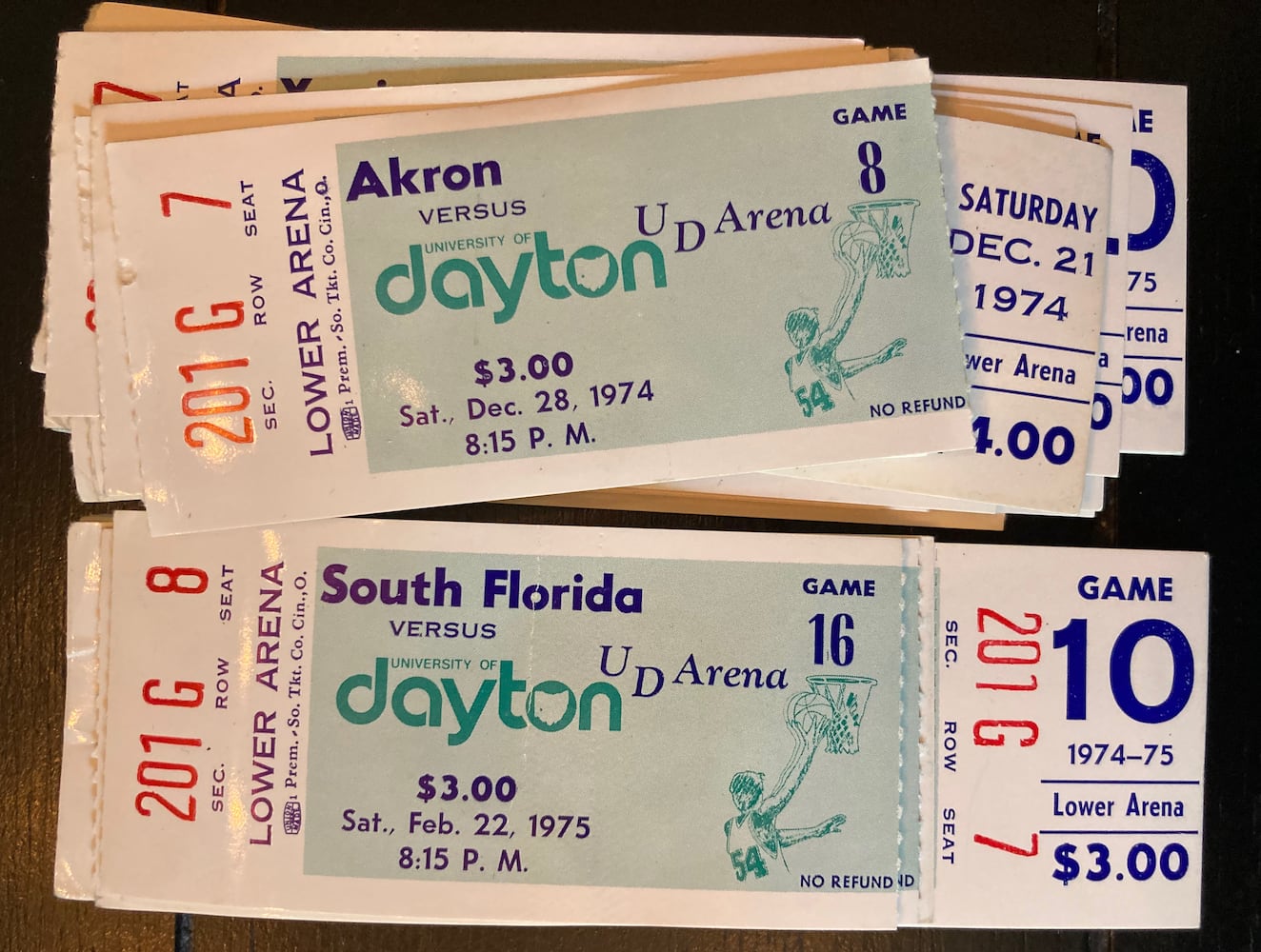 Dayton Flyers ticket stubs