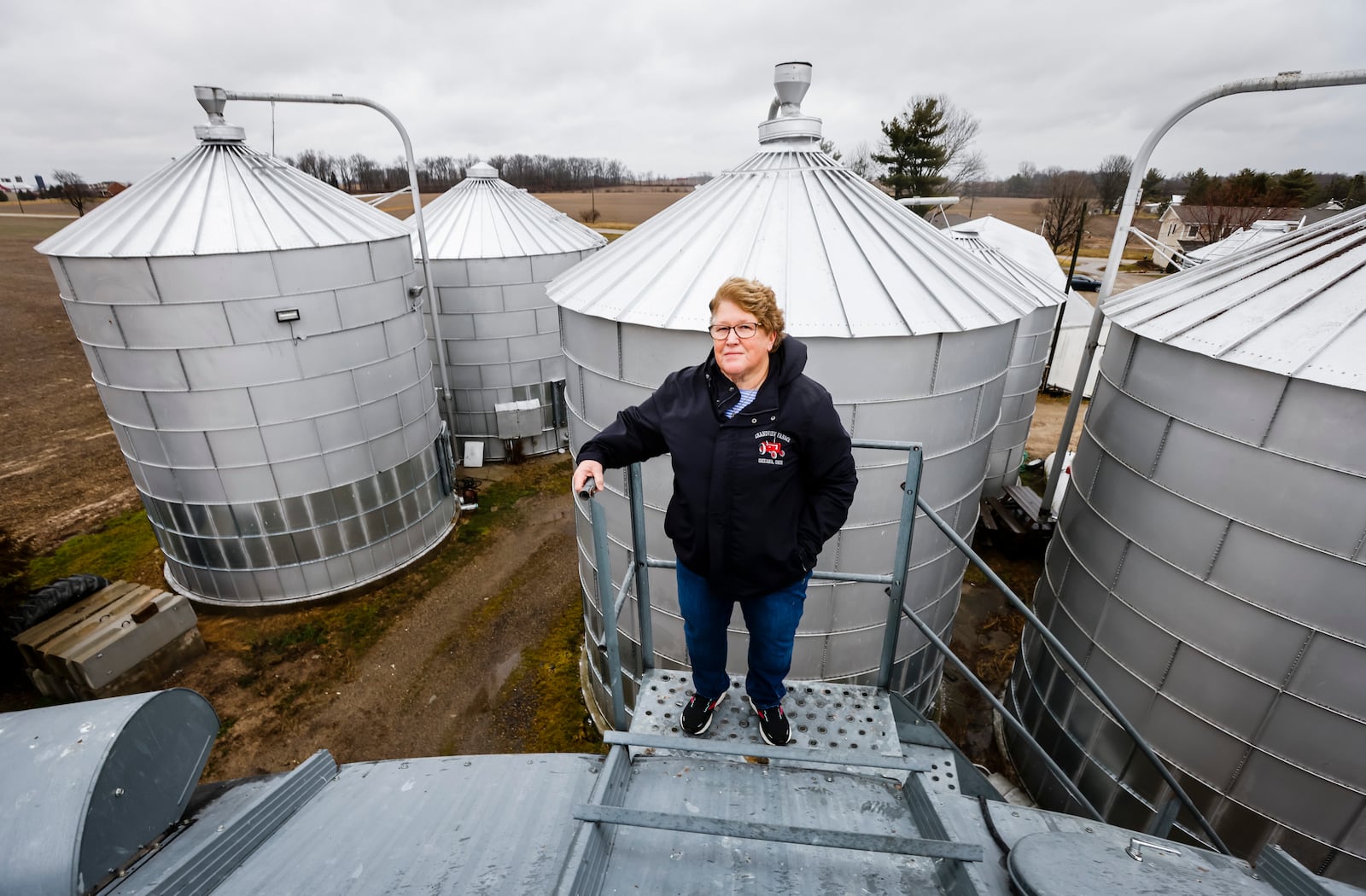 Gail Lierer and her family farm hundreds of acres of their own land and also lease land to farm nearby their Grandview Farms property in Okeana in Butler County. NICK GRAHAM/STAFF