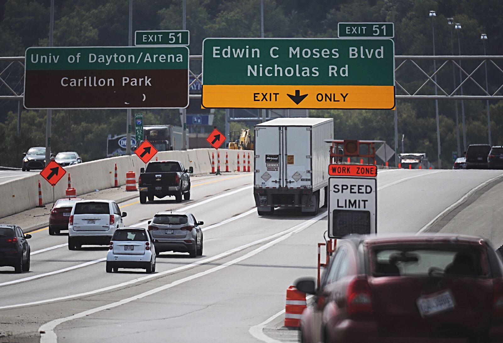 Starting Sept. 30, 2020, travelers can expect traffic pattern changes and lane closures on Interstate 75 as a result of bridge repairs over Edwin C. Moses Boulevard and Carillon Boulevard that will continue well into 2021. The Ruhlin Company, contracted by the Ohio Department of Transportation, will replace bridge decks and remove the U-turn lane from Edwin C. Moses Boulevard.