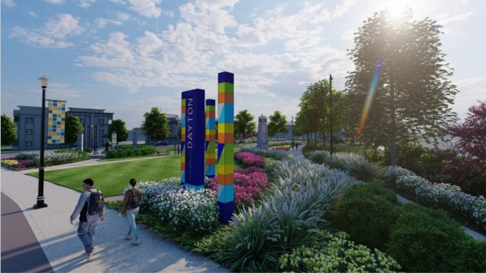 A rendering of park improvements near the intersection of Valley and Keowee streets. CONTRIBUTED