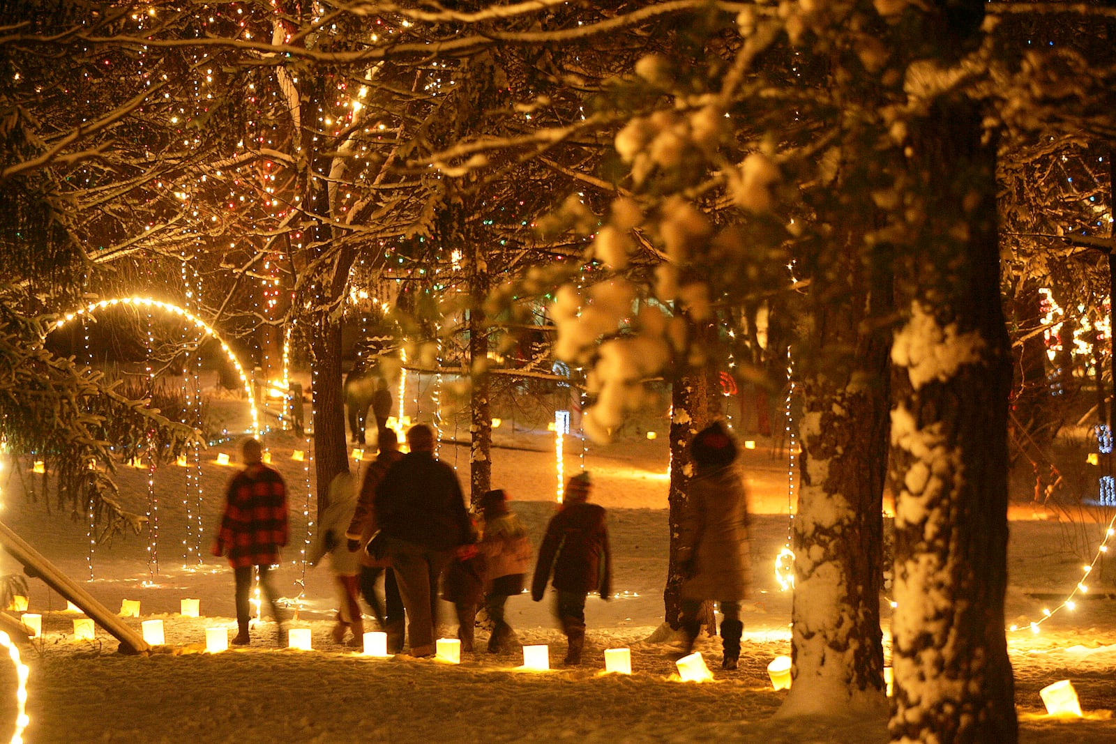 The 30th annual Woodland Lights, which has 10 acres of sparkling lights, a half-mile paved path with lights and displays, train rides and more, is on display at Countryside Park in Washington Township Friday, Nov. 18 through Friday, Dec. 23. Jim Noelker/Dayton Daily News