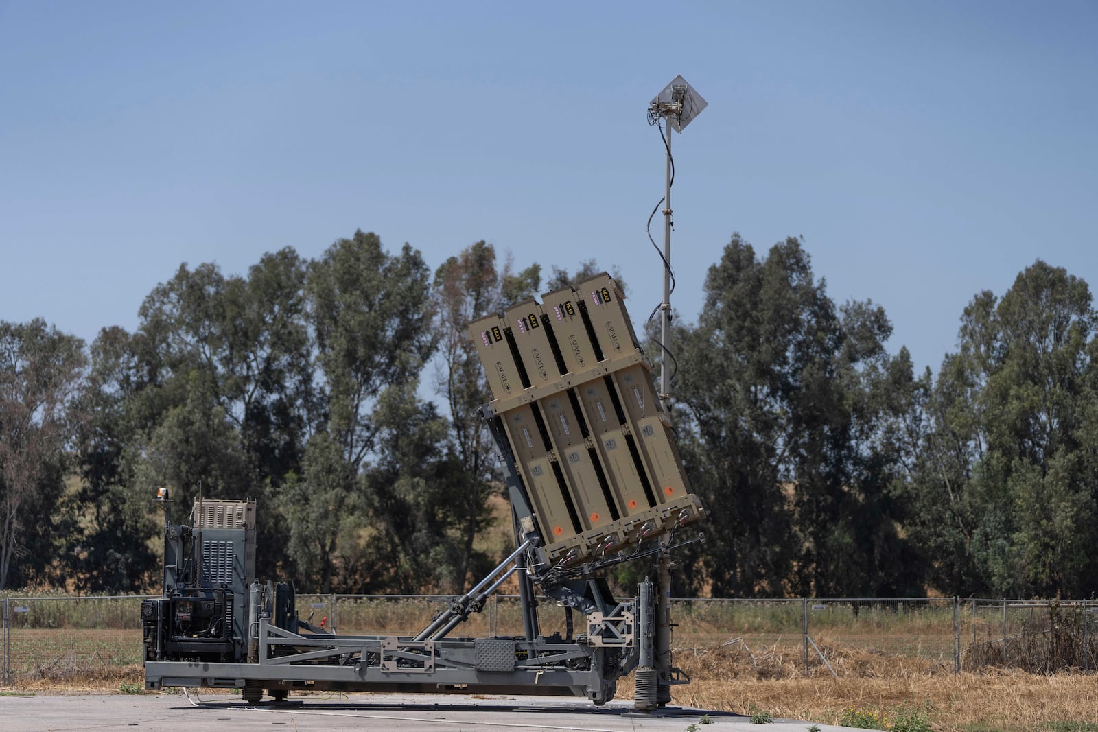 FILE - Israel's Iron Dome anti-missile system stand in place in Sderot, Israel, Wednesday, April 17, 2024. (AP Photo/Ohad Zwigenberg, File)