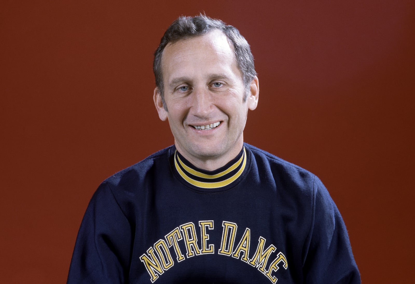 FILE - Gerry Faust, Notre Dame University head football coach shown in December 1980. Gerry Faust, the gravel-voiced Cincinnati high school coach who lived a dream by becoming the coach at Notre Dame, has died. He was 89. (AP Photo/Ed Ballots, File)