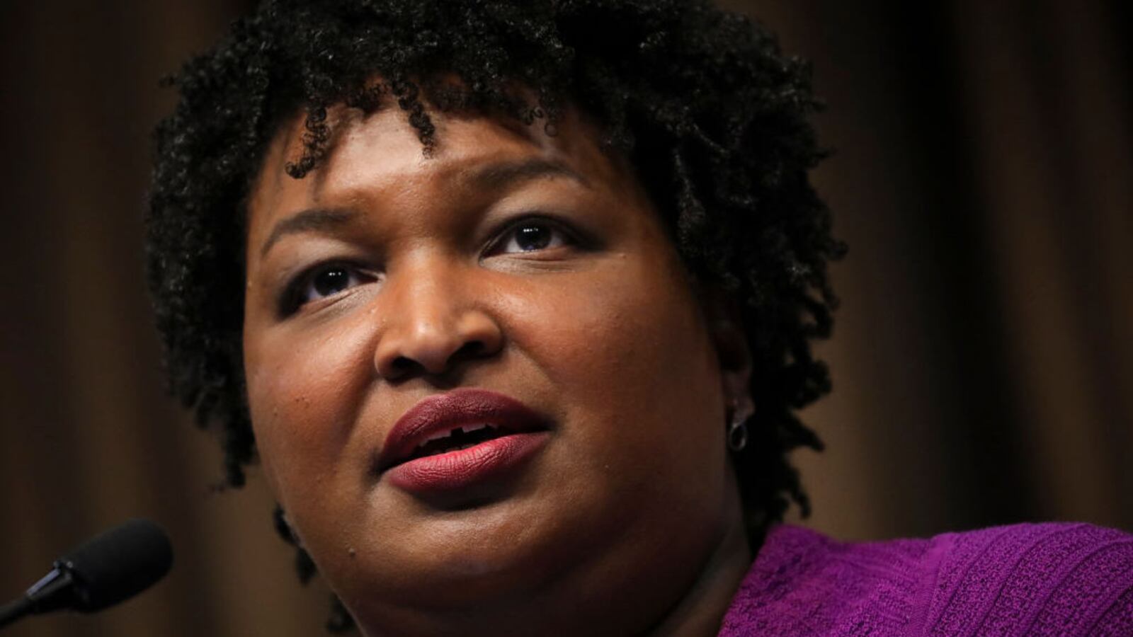 Former Georgia gubernatorial candidate Stacey Abrams speaks at the National Action Network's annual convention, April 3, 2019 in New York City.