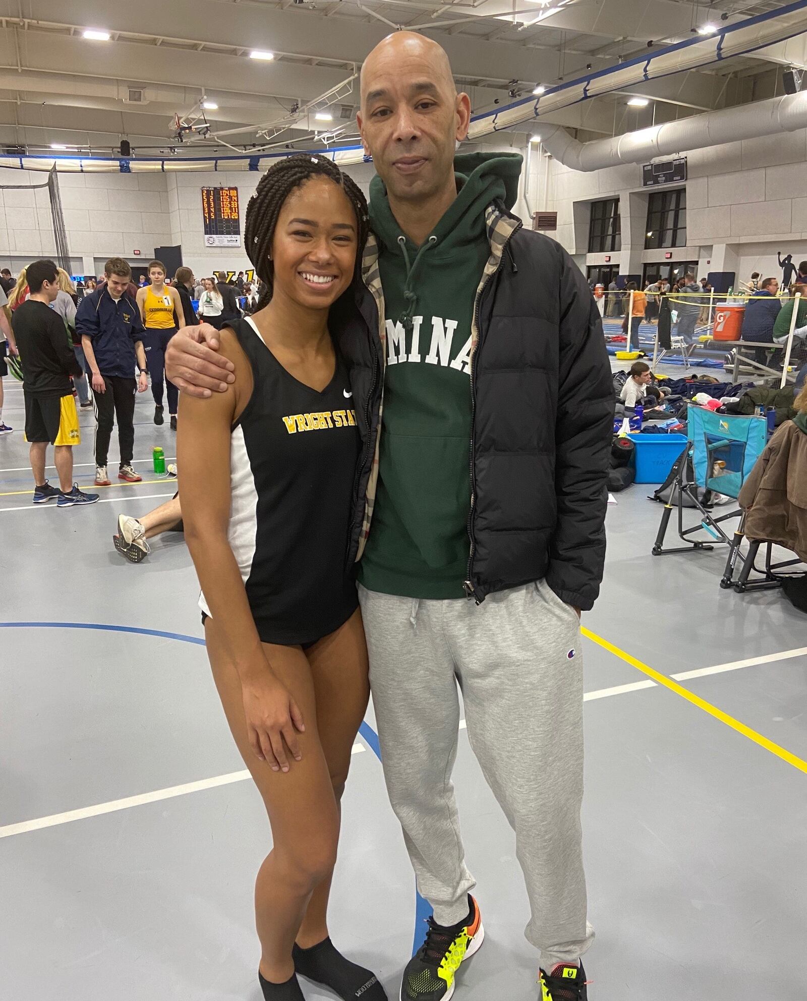 Cameron Campbell with her dad, Fred, who was an athlete at Chaminade Julienne High School. CONTRIBUTED