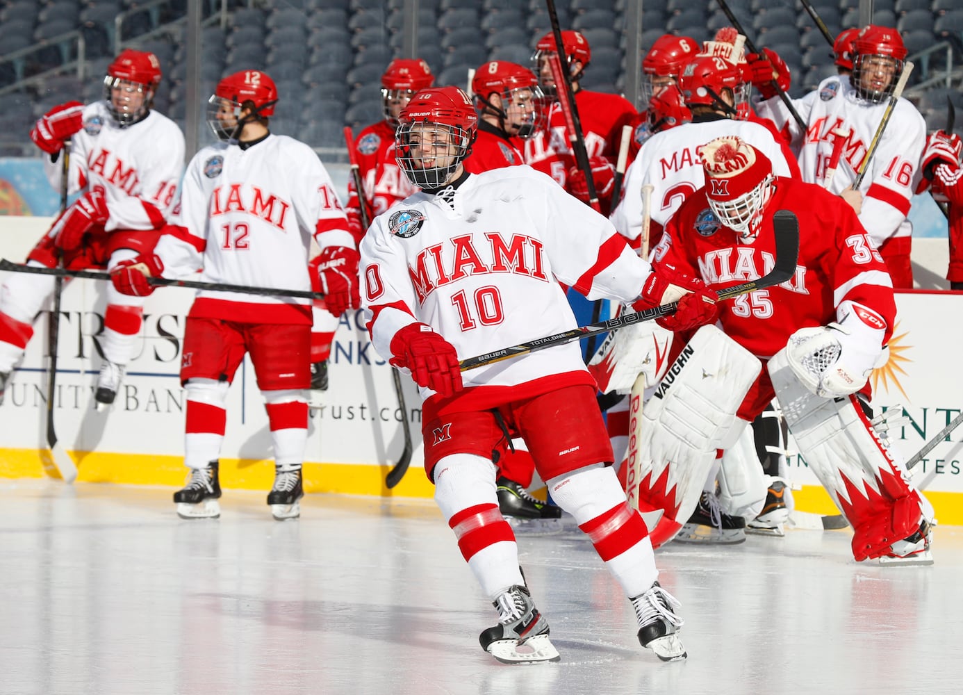 Miami Hockey Practices at Soldier Field