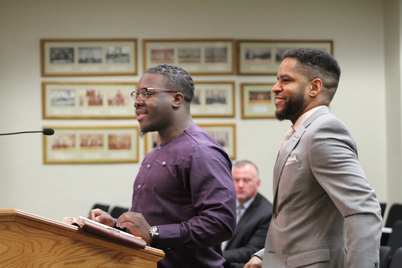 Moses Mbeseha, co-founder and vice president of Conscious Connect CDC, along with Karlos Marshall, co-founder and president of the organization. CORNELIUS FROLIK / STAFF