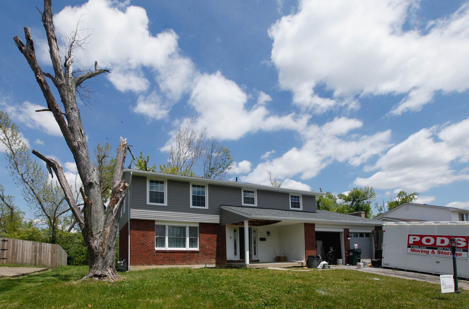 Due to insurance and contractor problems, Derrick and Kandace Stephens are still waiting to move back into their Greenbrook Drive home in Trotwood two years after 2019 Memorial Day tornadoes hit the region. CHRIS STEWART / STAFF