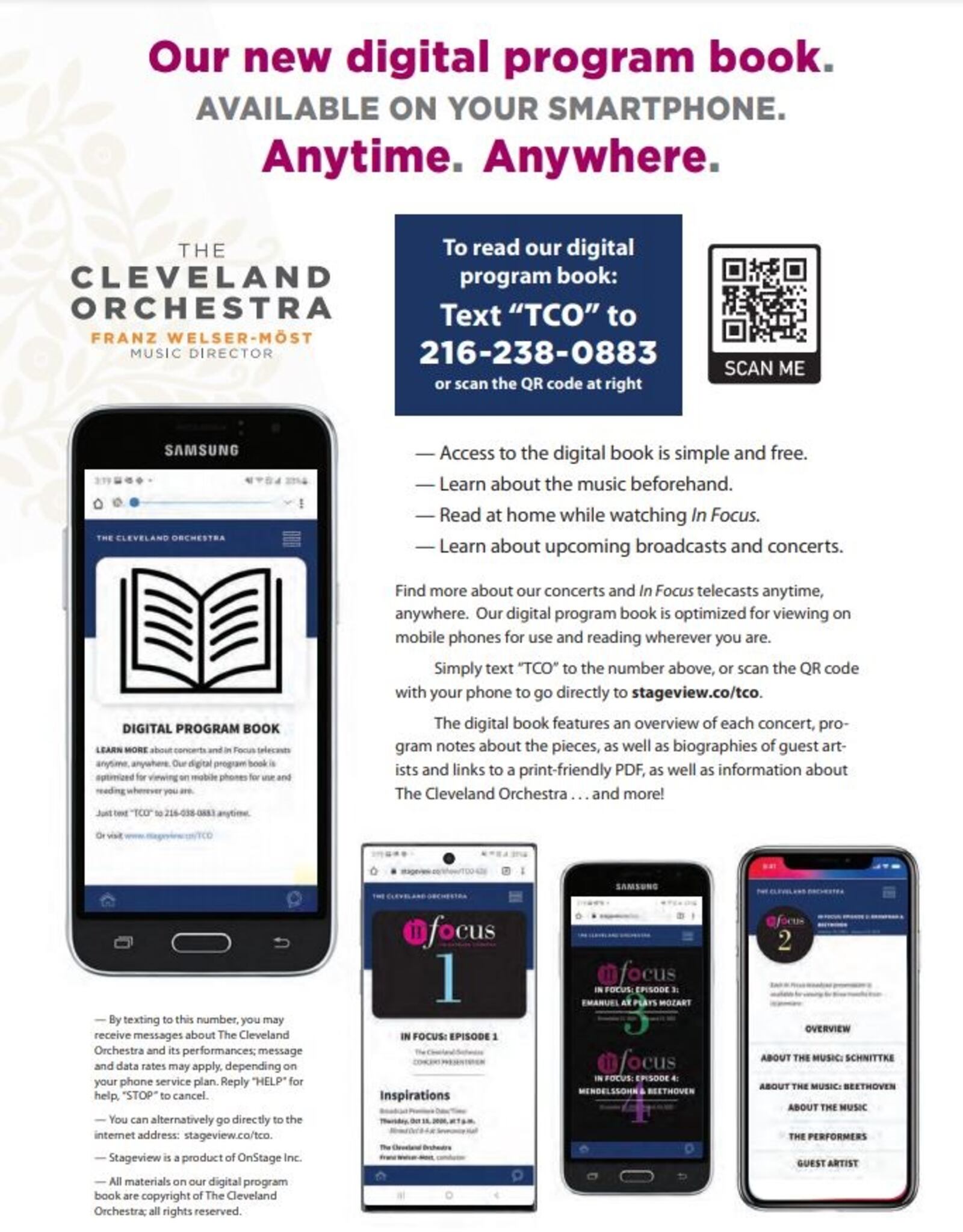 The Cleveland Orchestra educates its audiences about the digital program books. CONTRIBUTED