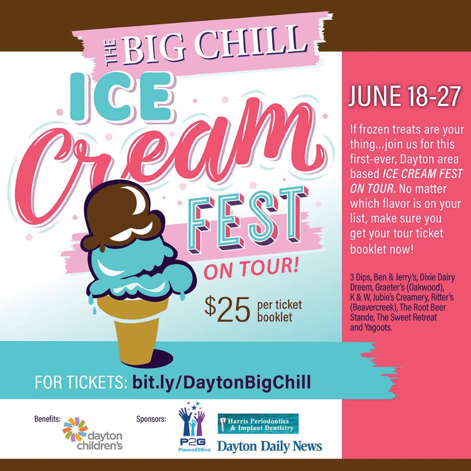 The Big Chill Ice Cream Fest On Tour takes place from 5 p.m. on June 18 through 5 p.m. on June 27.