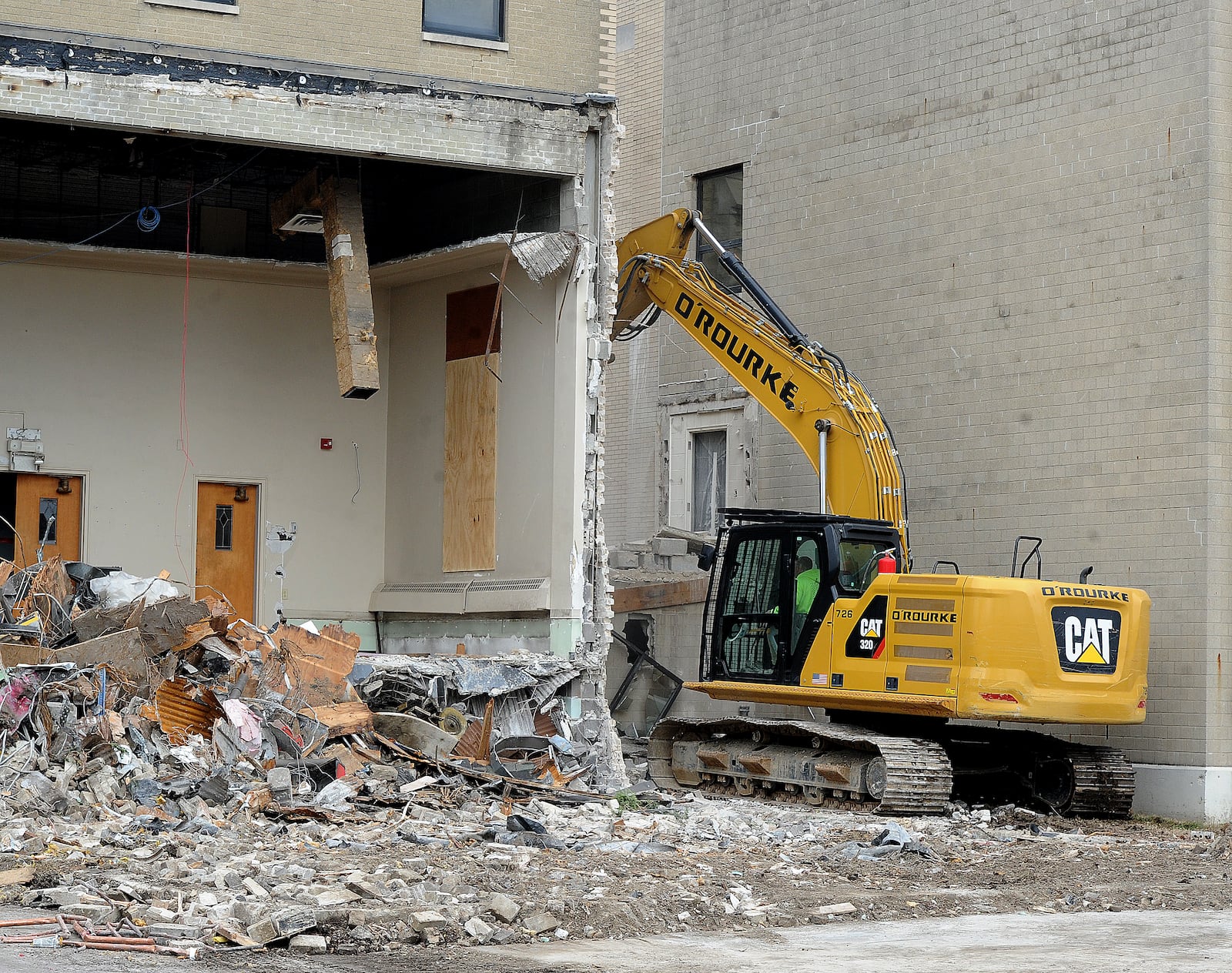 Demolition of Marianist Hall on the Chaminade Julienne campus is undergoing demolition as part of progress charted out through the school's campus master plan. Most recently, the building housed the CJ chapel, administrative offices and conference space — all of which were relocated to either the main school building or to Founders Center this past fall.  MARSHALL GORBY\STAFF