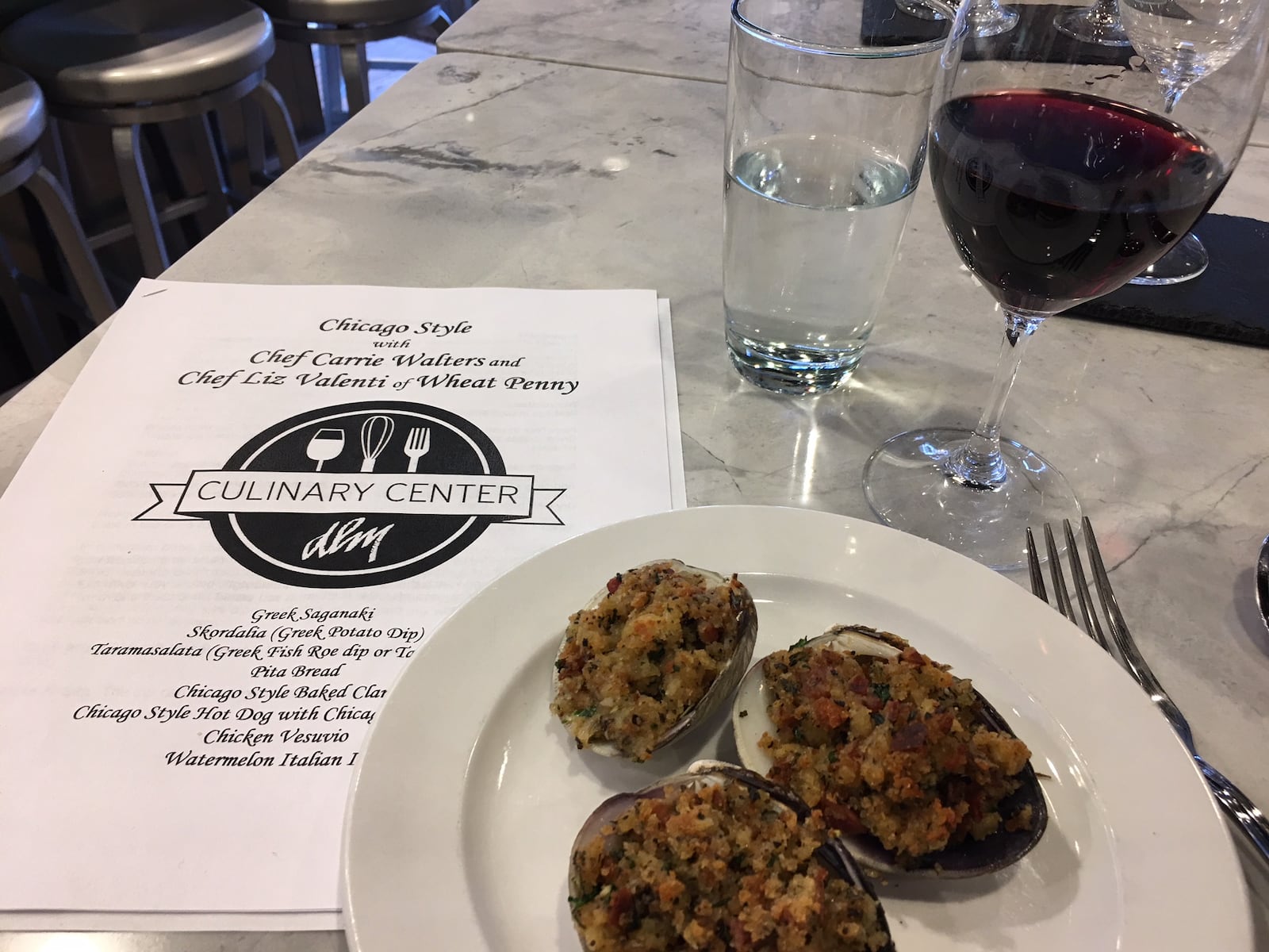 Chicago Style Baked Clams served at a recent DLM cooking class featuring DLM Chef Carrie Walters and Wheat Penny Chef Liz Valenti. Contributed photo by Alexis Larsen