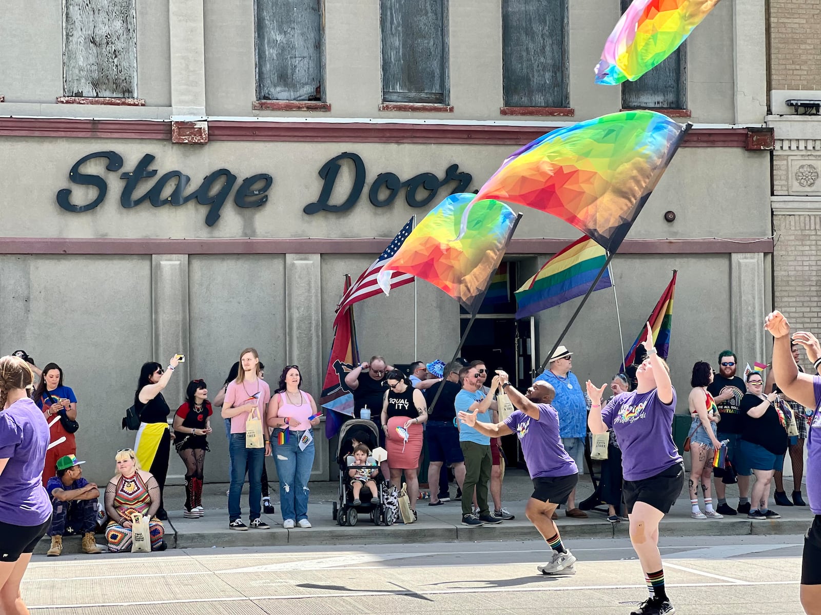 The Dayton Color Guard performs as part of the Dayton Pride parade on Saturday. AIMEE HANCOCK/STAFF