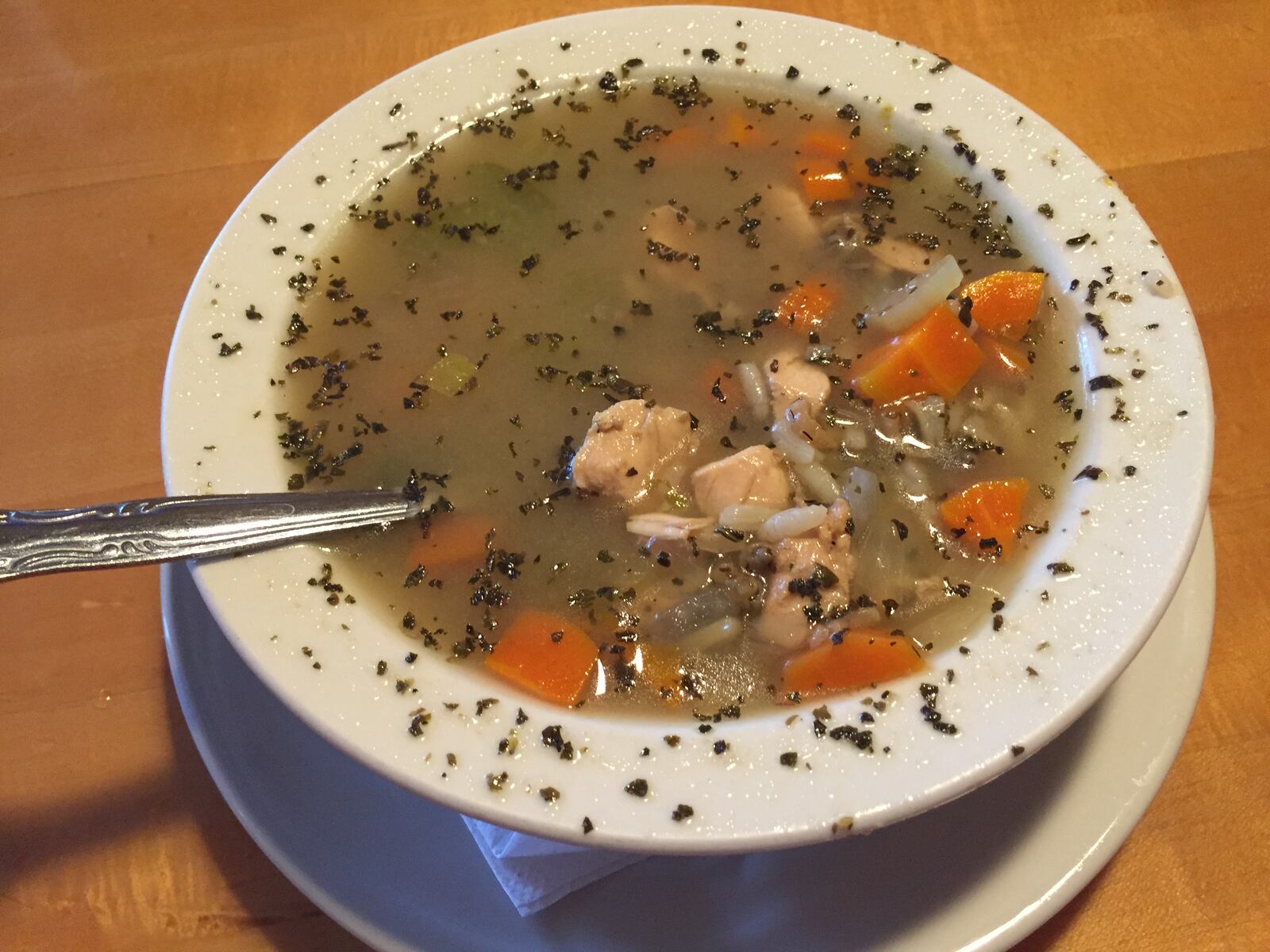 A bowl of chicken and rice soup from Christopher's in Kettering. Contributed photo by Alexis Larsen