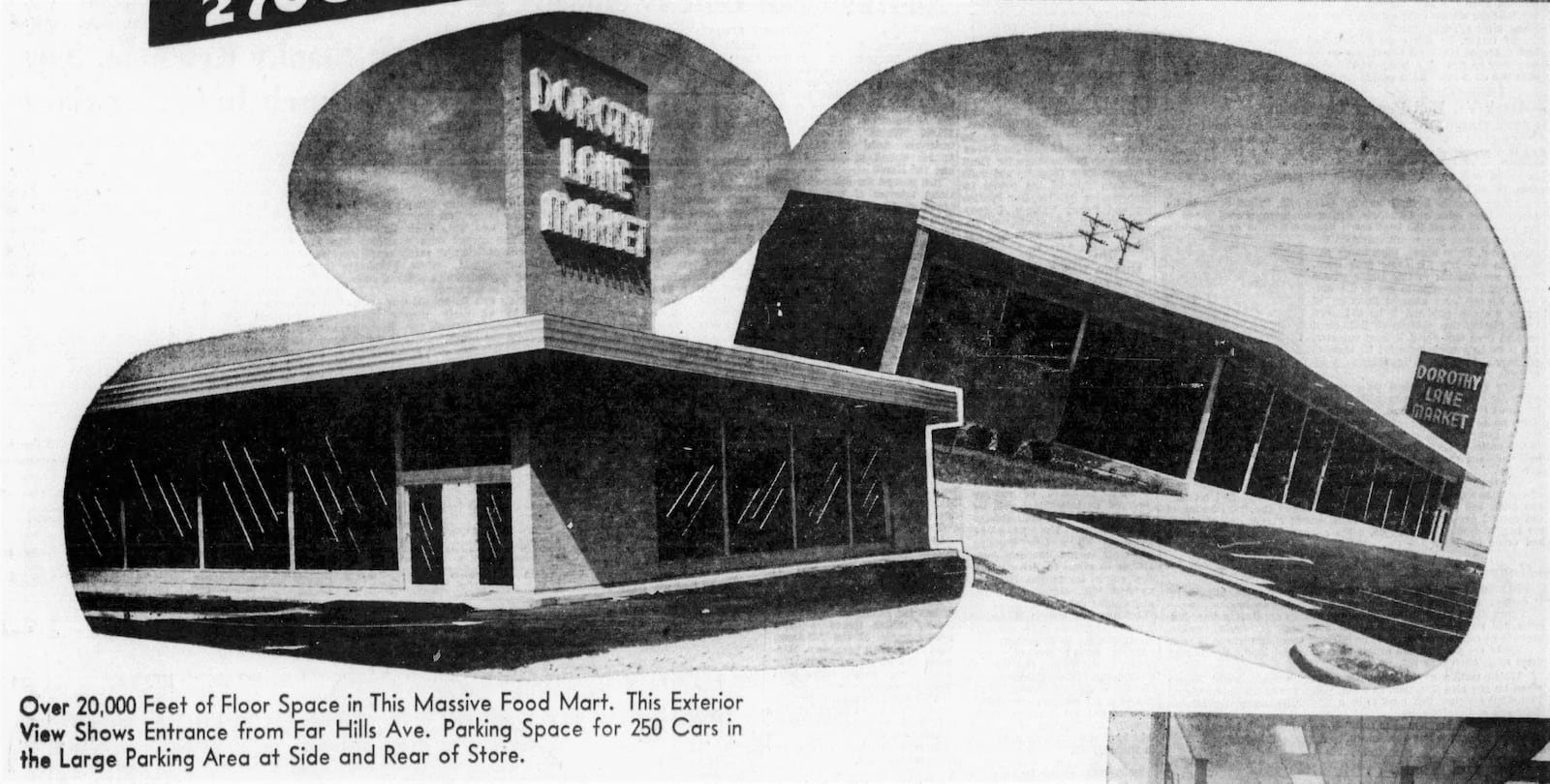 Dorothy Lane Market building in 1953 just before their grand opening from the Dayton Daily News archives.