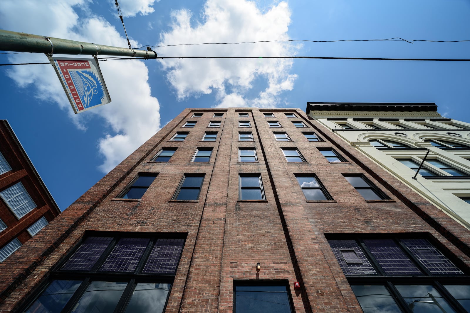 The Manhattan, also known as the J.K. McIntire Building, built in 1912 and located at 601 E. Third St. in downtown Dayton's historic Webster Station celebrated its grand opening on Friday, May 7, 2021. Redeveloped by Woodard Development, locally founded technology firms Mile Two (floors 3-5 featured in this gallery) and Battle Sight Technologies (lower level featured in an April 2021 gallery) are now fully moved in to the building. Montgomery County Commissioner Judy Dodge, Principal of Woodard Development Jason Woodard, President of Battle Sight Technologies Nick Ripplinger and Co-Founder & Partner of Mile Two Jeff Graley spoke about the recently completed project at the start of the open house. TOM GILLIAM / CONTRIBUTING PHOTOGRAPHER