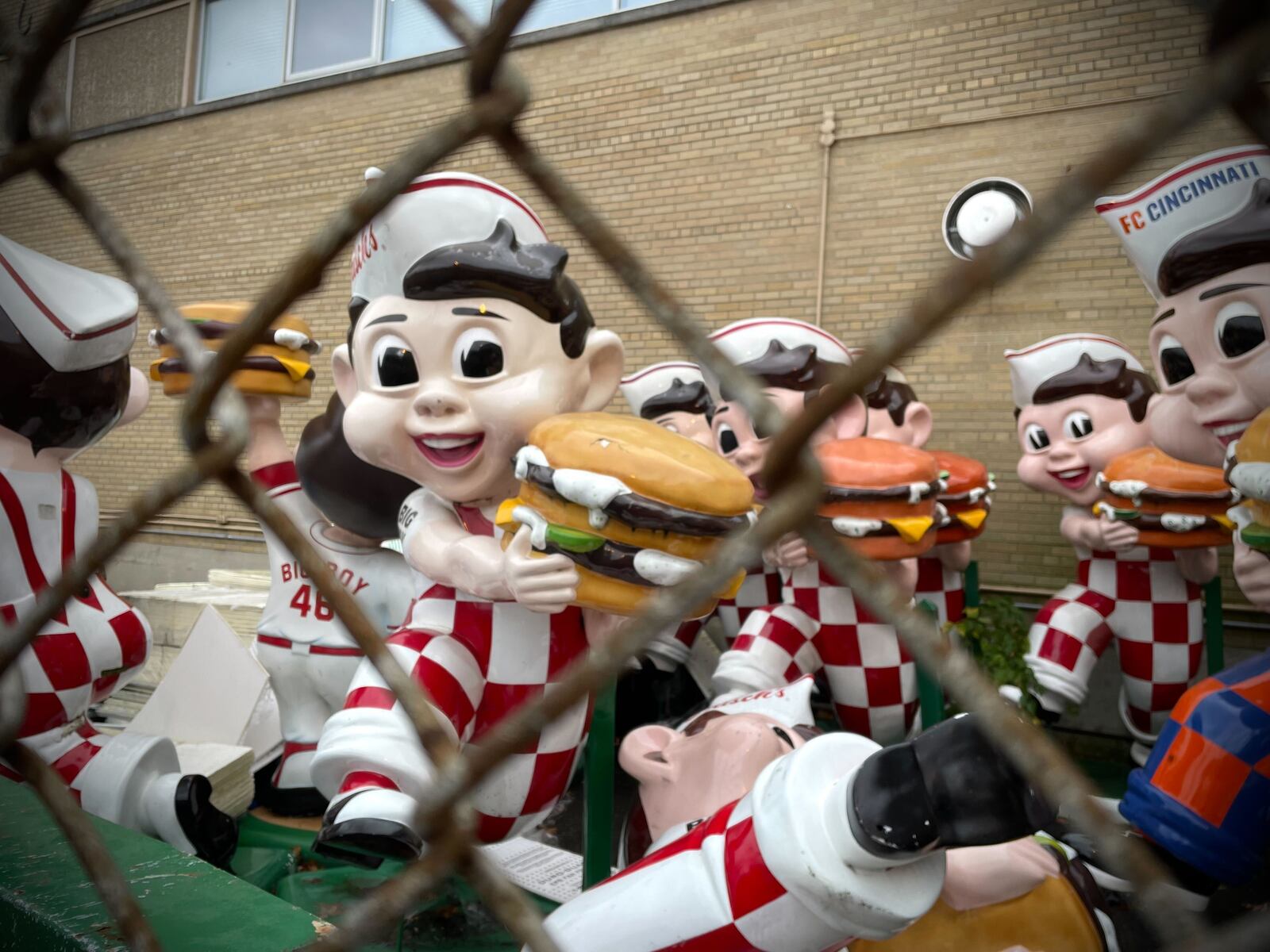 More than 20 iconic Frisch's Big Boy statues can be found in a gated area dubbed on social media as the “Big Boy Graveyard” in Cincinnati. NATALIE JONES/STAFF