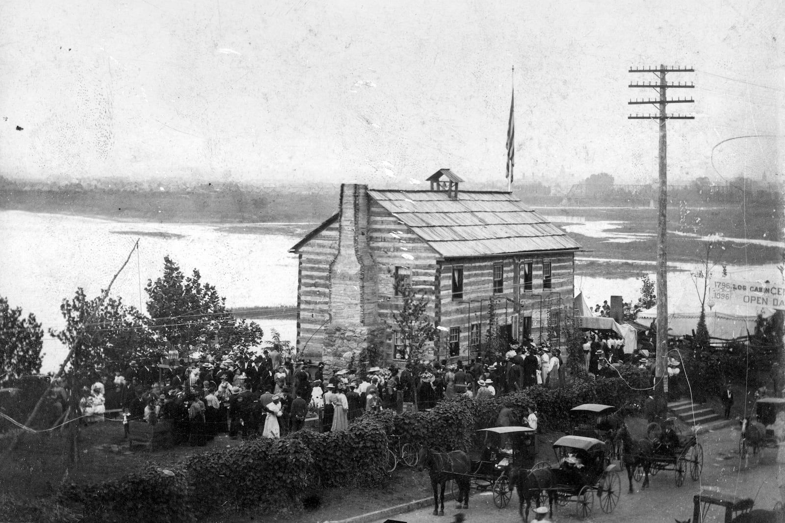 Newcom Tavern opened as a museum along the levee at Van Cleve Park (now RiverScape) and was the centerpiece of Daytons 1896 Centennial celebration. DAYTON METRO LIBRARY