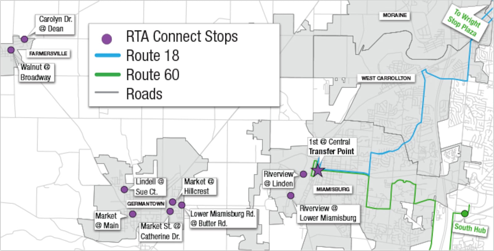 Through a new partnership with Lyft ridershare, commuters from rural parts of southwestern Montgomery County will now have access to RTA service. (Greater Dayton RTA website)