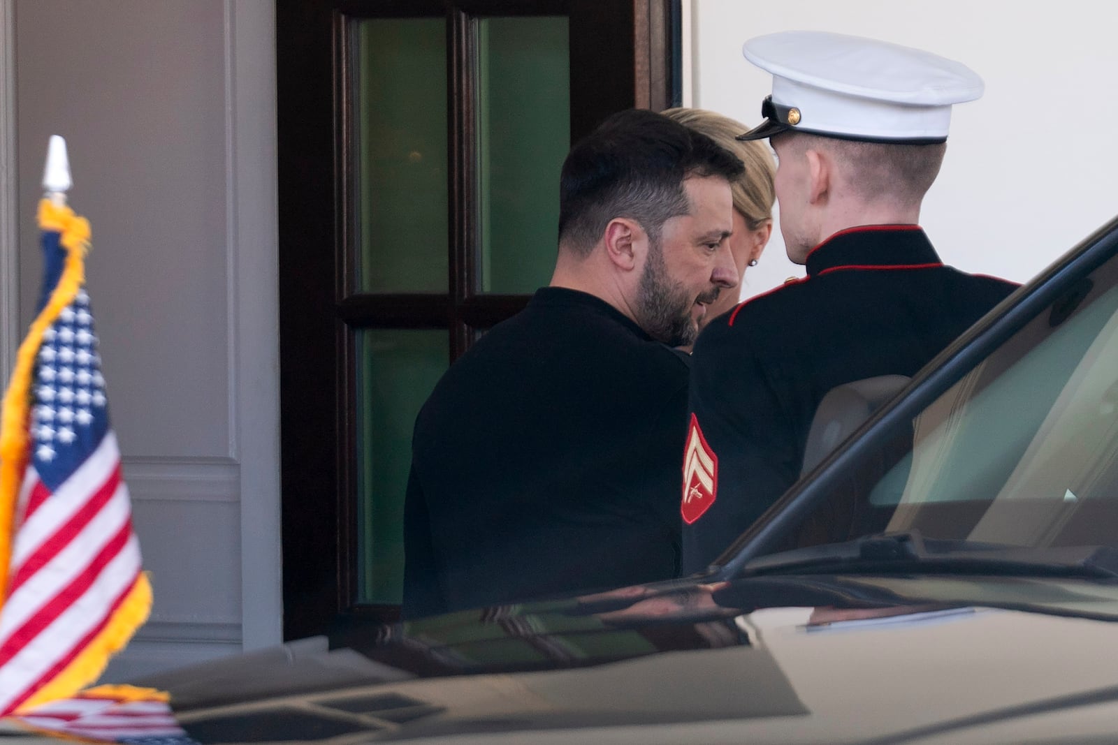 Ukraine's President Volodymyr Zelenskyy departs after a meeting with President Donald Trump at the White House in Washington, Friday, Feb. 28, 2025. (AP Photo/Jose Luis Magana)