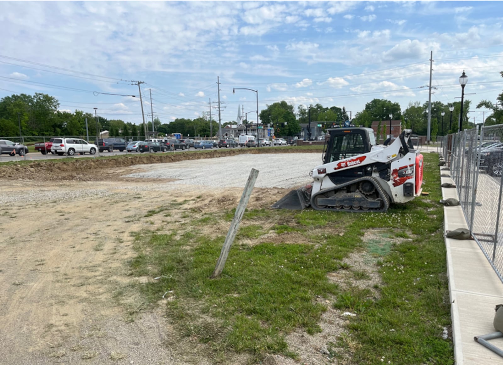 Site work has started for the construction of a new 7,532 square-foot multi-use building for Wright Station. This will be fourth building in the development located at the intersection of Ohio 741 and Ohio 73. Half of the building has been leased for a dental office and the other half is being marketed for a restaurant. ED RICHTER/STAFF
