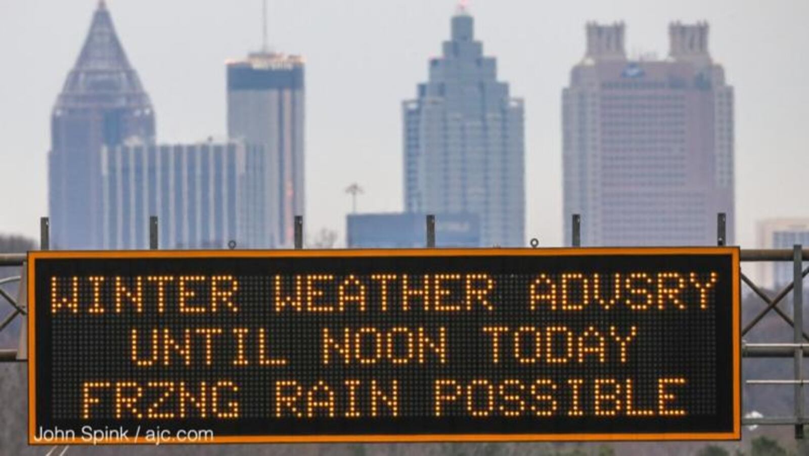 Metro Atlanta is under a winter weather advisory until noon, according to the National Weather Service.