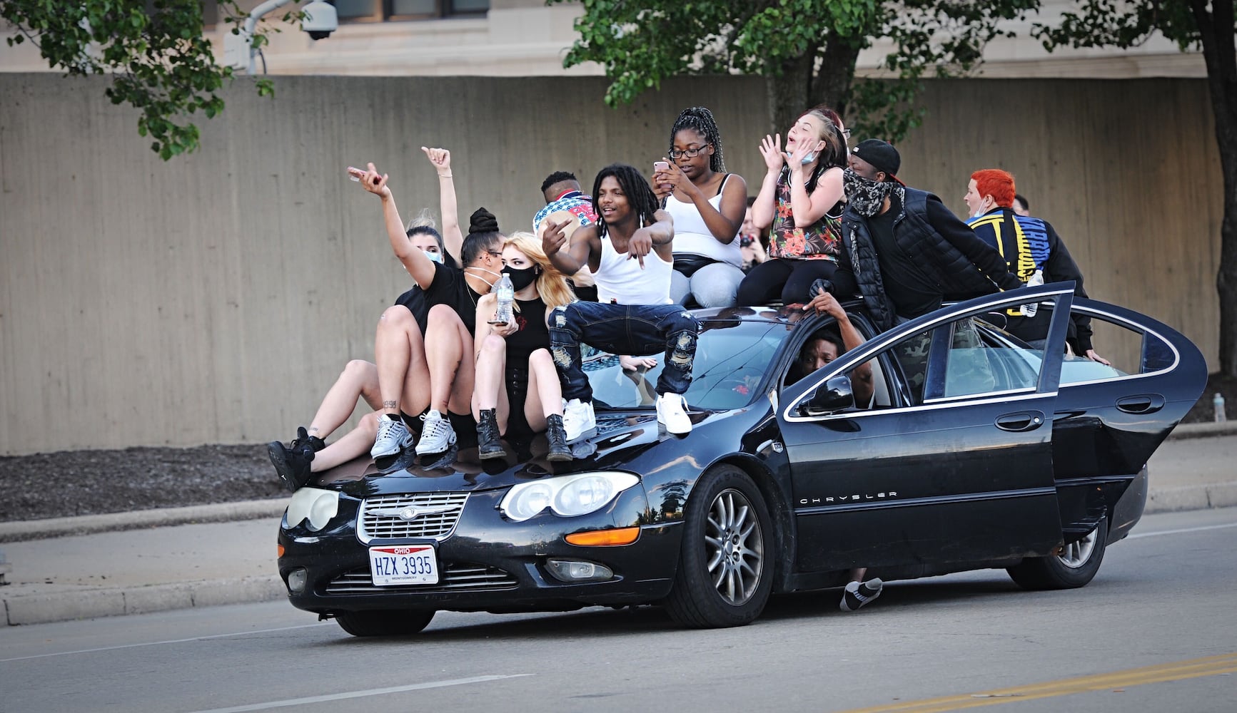 PHOTOS: Protesters, police clash Saturday night in downtown Dayton