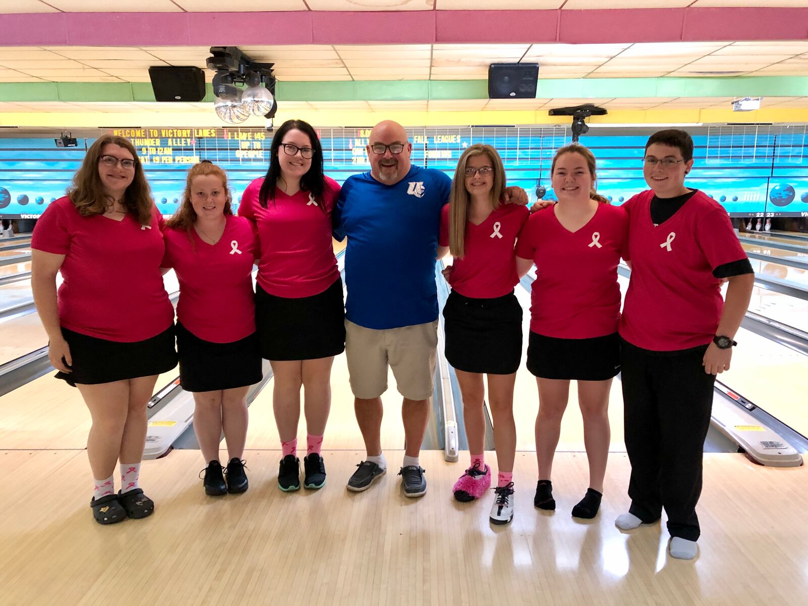 The Urbana University women's bowling team bowled for a cause at the most recent Springfield Clark County USBC Strike out Cancer event - Contributed