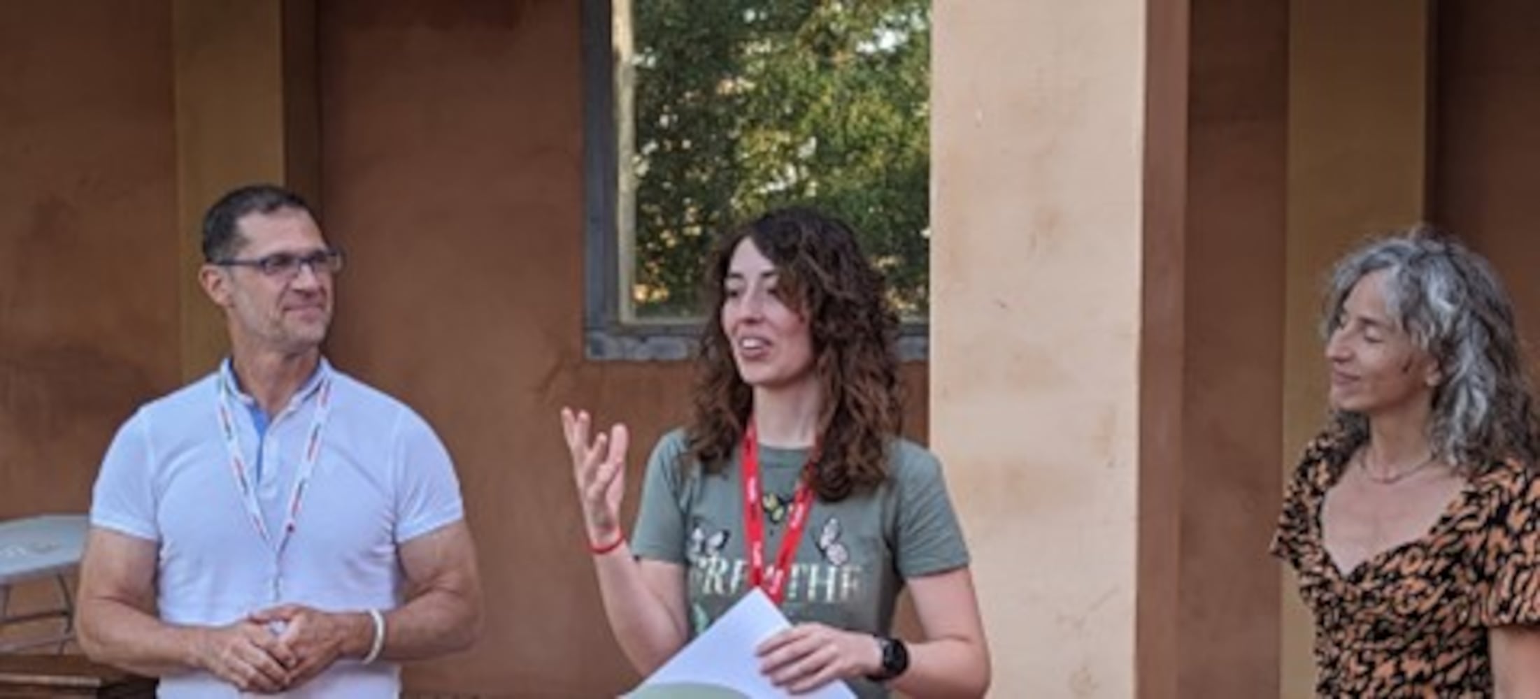 Estela, center, reflects on her experience as Brian and Soraya listen