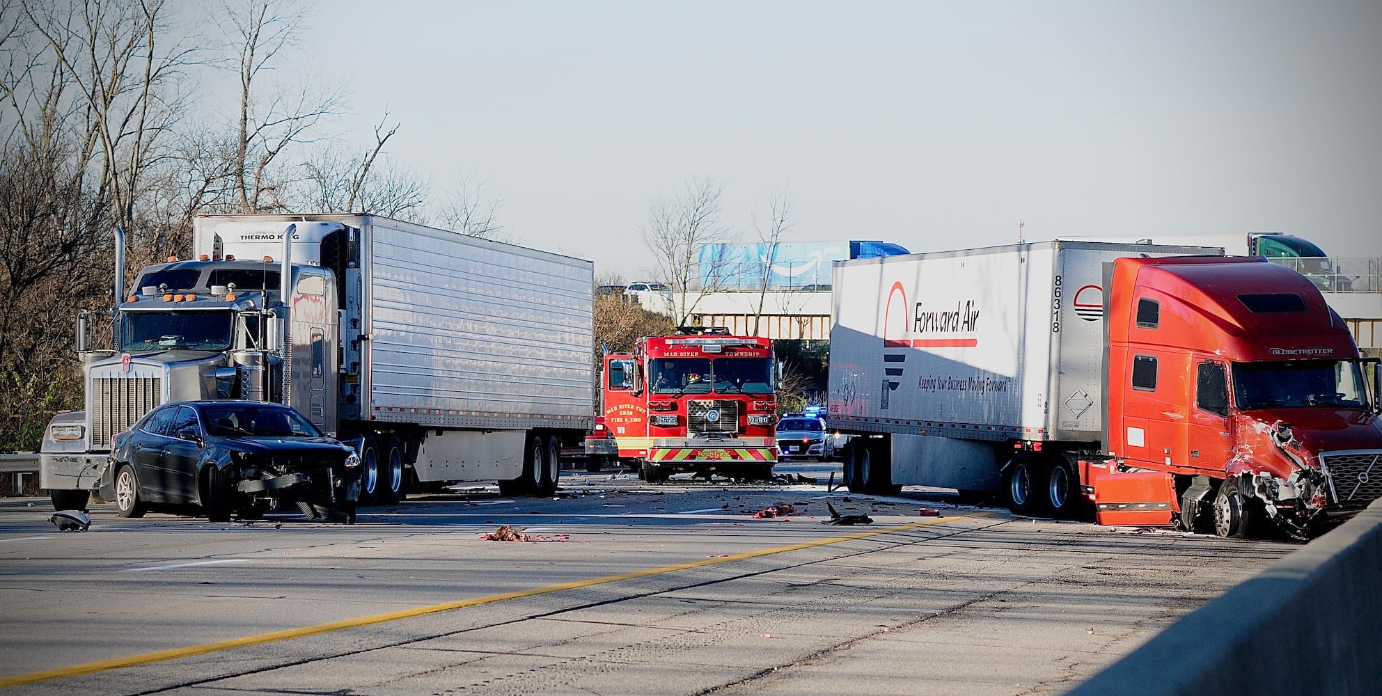 1 hospitalized after after I-70 Clark County crash