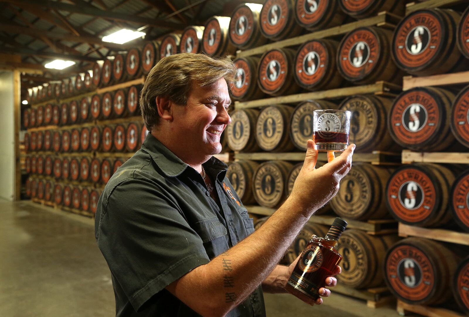 Brad Measel is co-founder of Flat Rock Spirits/Stillrights Distillery in Bath Twp.  2015 file photo by LISA POWELL / STAFF