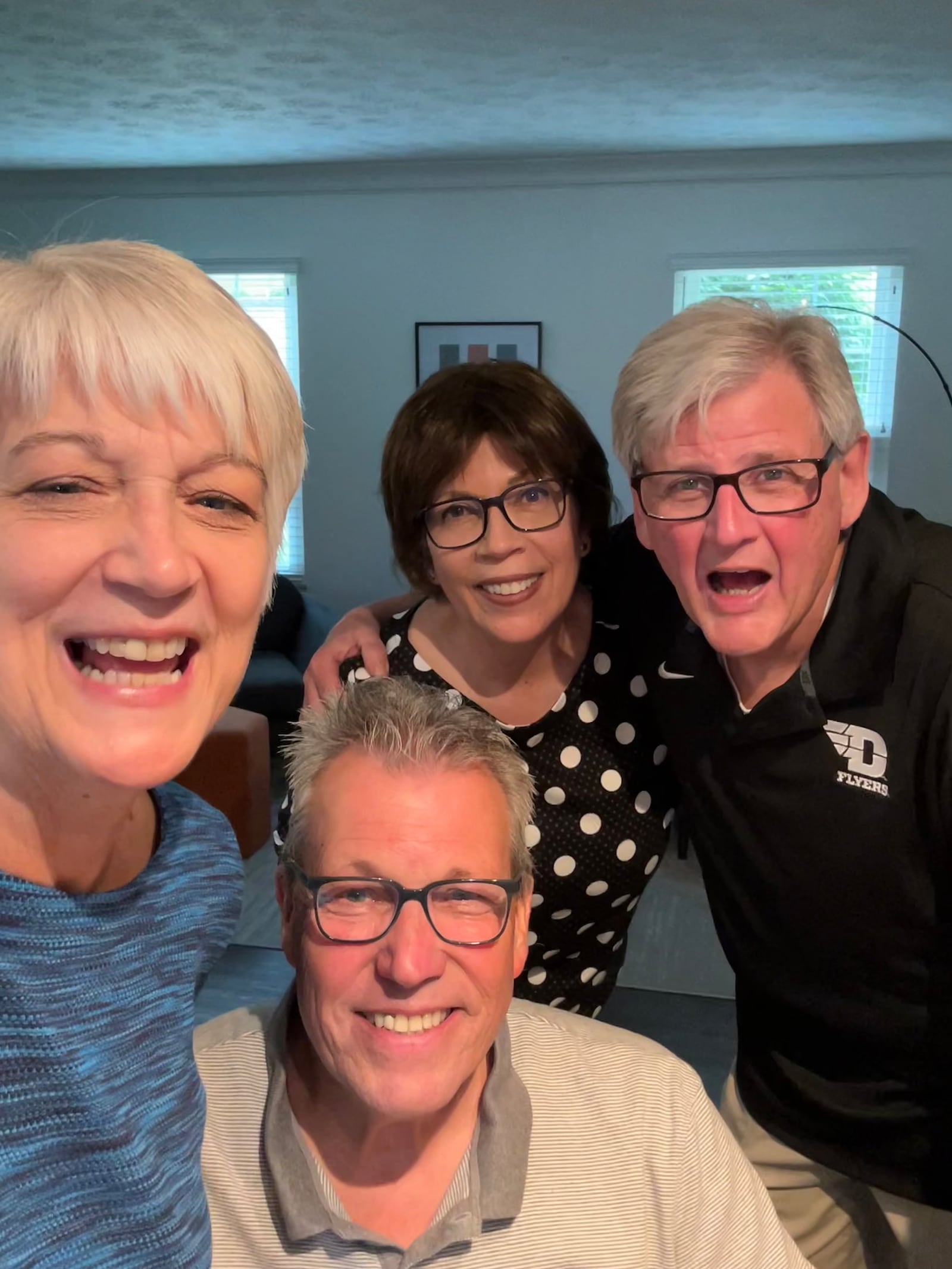 Melia and his wife enjoy traveling with their lifelong friends, whom they met in college.
L-R Rosie, Donna Kastner, Bob Kastner and Melia (center bottom)