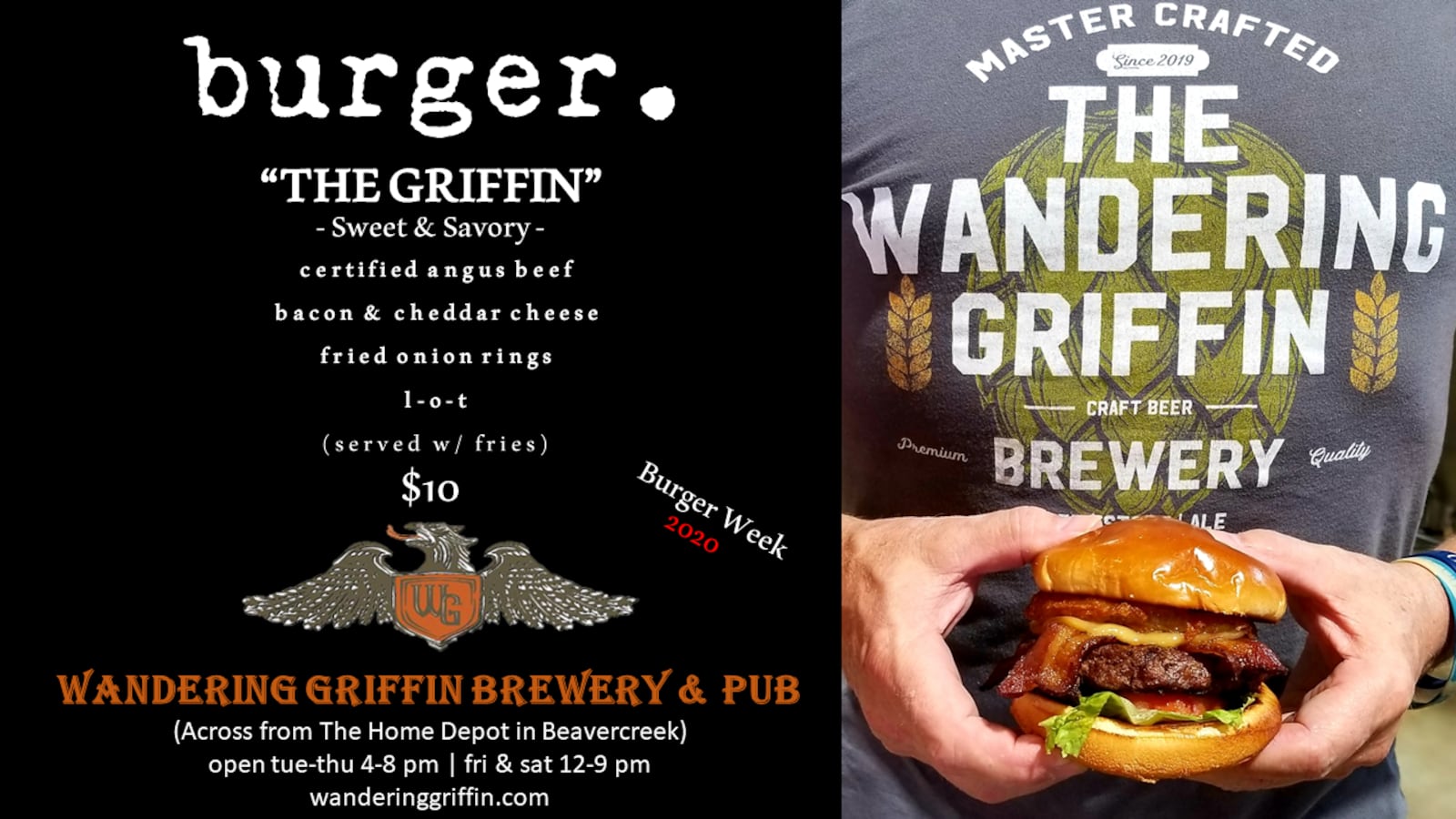 The Wandering Griffin will offer a Burger Week special called The Griffin, topped with fried onion rings. The promotion will run June 21-28. CONTRIBUTED