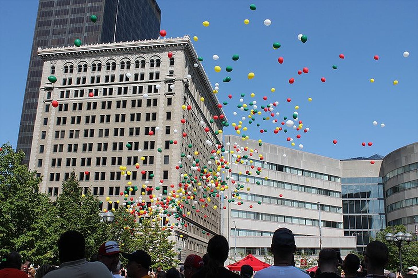 Thousands of balloons will be launched over Courthouse Square in Dayton again this Sunday at the annual Families of Addicts Rally 4 Recovery. Yellow balloons represent people in successful recovery, red are for those still struggling with addiction, white are to remember those that have died from addiction, and green are for those in mental health recovery. CONTRIBUTED/SHELBY LOGAN